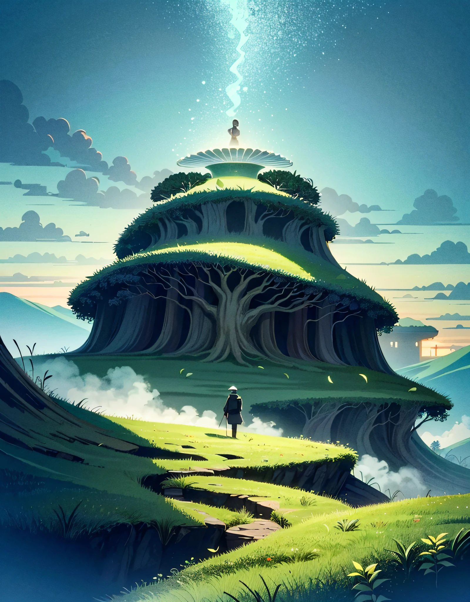 Climb the green slopes, under the roof of the forest,
Escape the steepness of the mountain with slow and soft steps,
And I searched for the deepest labyrinth that does not allow movement.
The green slopes are winding and overgrown with vegetation.
The forest roof is covered with leaves from the trees.
The mountains are steep and rocky.
The labyrinth is dark, intricate, and impervious to movement.
Poetry illustrations should include all of these elements. Also, it is necessary to pay attention to the use of color and light in order to express the mood of the poem. For example, if the poem is dark and mystical, the illustration should be painted in dark colors and use dark lighting.
Below are some detailed prompts for illustrations in the poem.
It depicts a person climbing a green slope.
With slow, soft steps, the figure emerges from the steepness of the mountain in search of the deepest labyrinth.
The forest roof is covered with leaves from the trees.
The mountains are steep and rocky.
The labyrinth is dark, intricate, and impervious to movement.
The colors of the illustrations are dark and mysterious.
The use of light in the illustration is dark and mysterious.
Try creating a poem illustration based on these prompts.