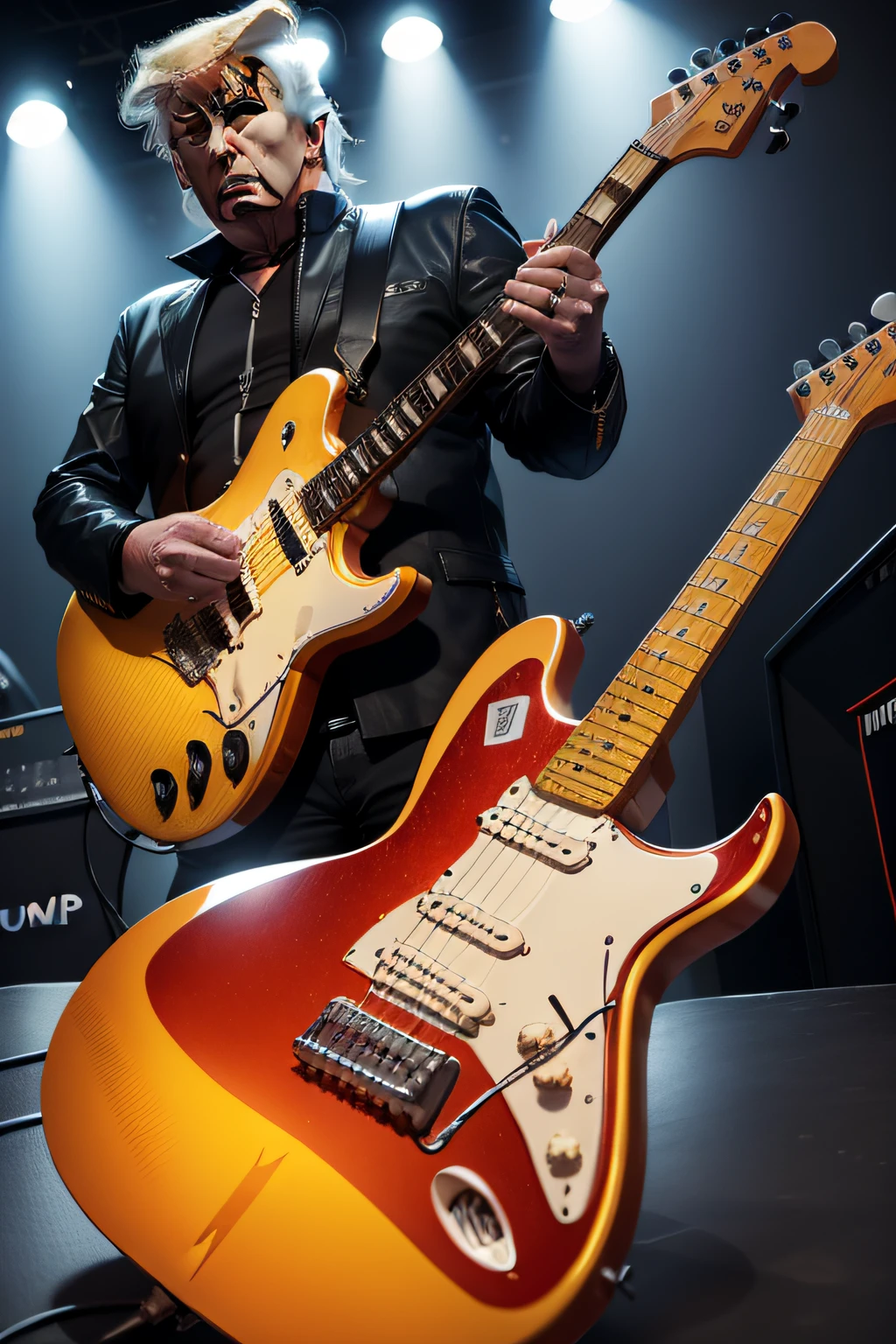 Donald trump,Rock,heavy metal,Lunette de soleil,electric guitar