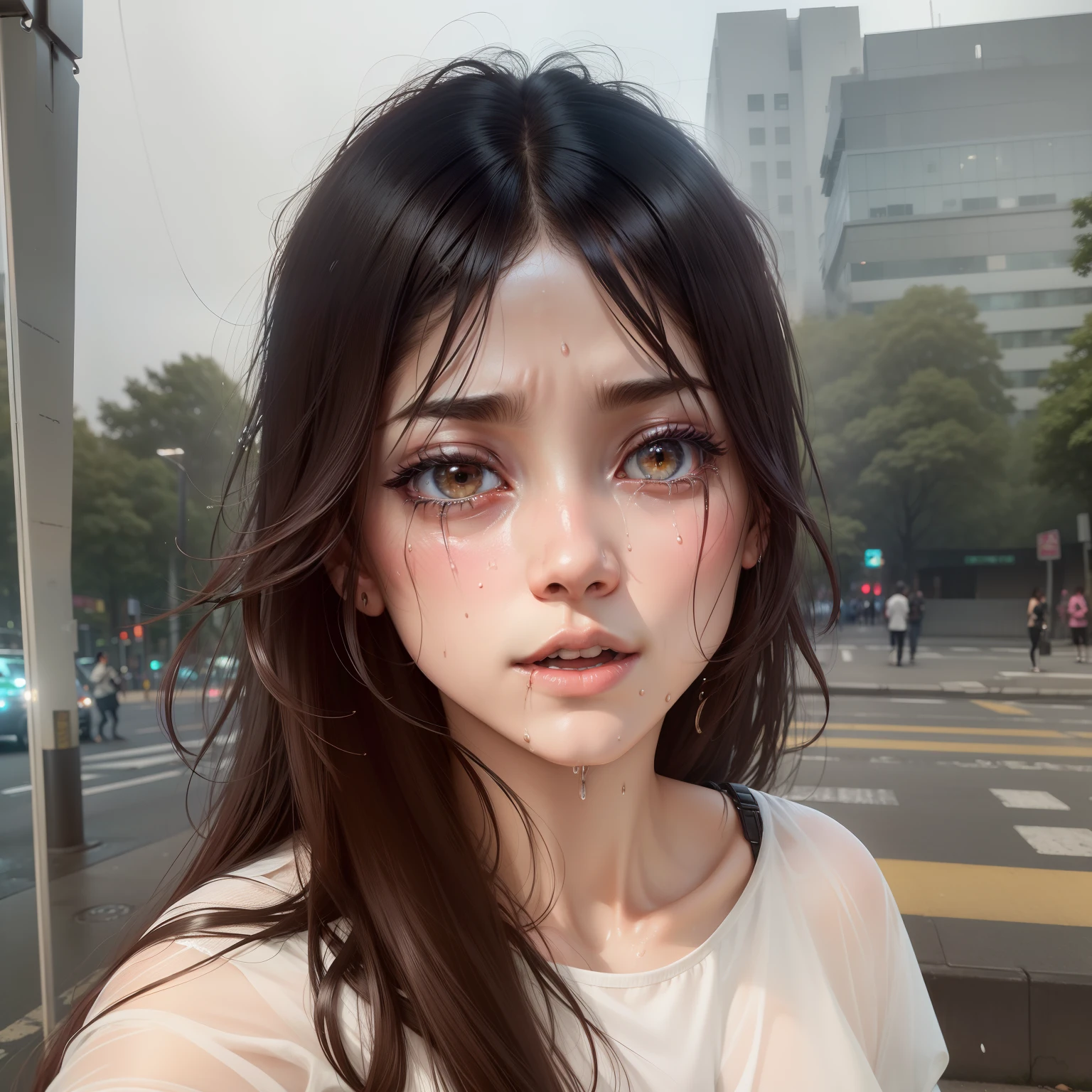 - [] Wet, see-through T-shirt, (((Spread your legs squatting))), on the famous Tokyo streets, moaning in pain, feeling pain, tears flowing, crying with pain, bust Botox, lying on your back, big, Naked lower body, No panties, Live ass, Perfect body, Open (perfect body, small ke)), fashion photorealism, details of high resolution system, Photography, sharpness, unique 850 4, koda850 k portrait camera, f1.6 lens, rich colors, surreal textures, magnificent light textures, surreal art, Cinestil 800 fashion mechanism, frightened crying, covered with tears, obeying pain, moaning in pain, grimace in pain,