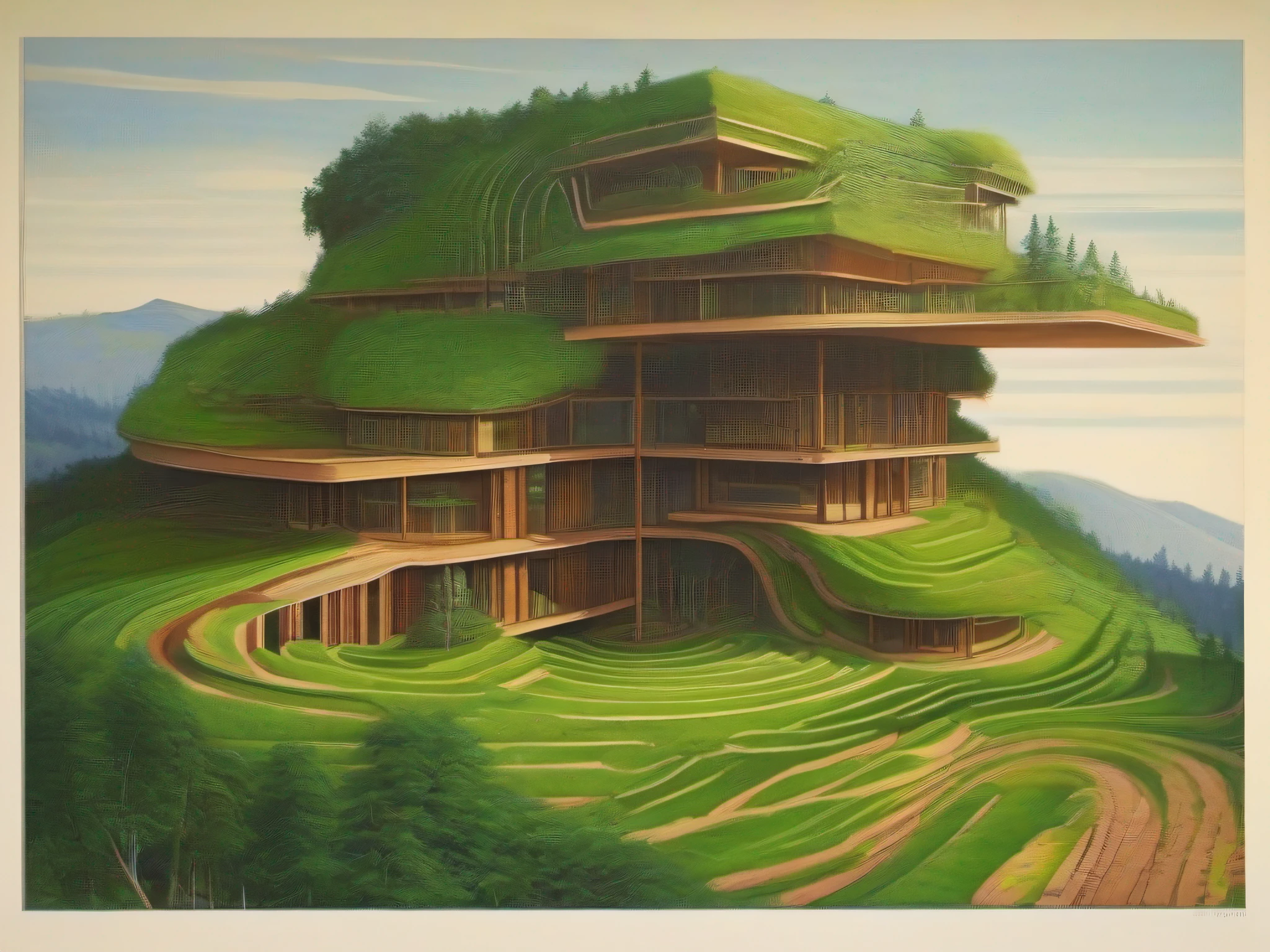 green slope,  forest roof, mountain, And sought those inmost labyrinths, motion-proof