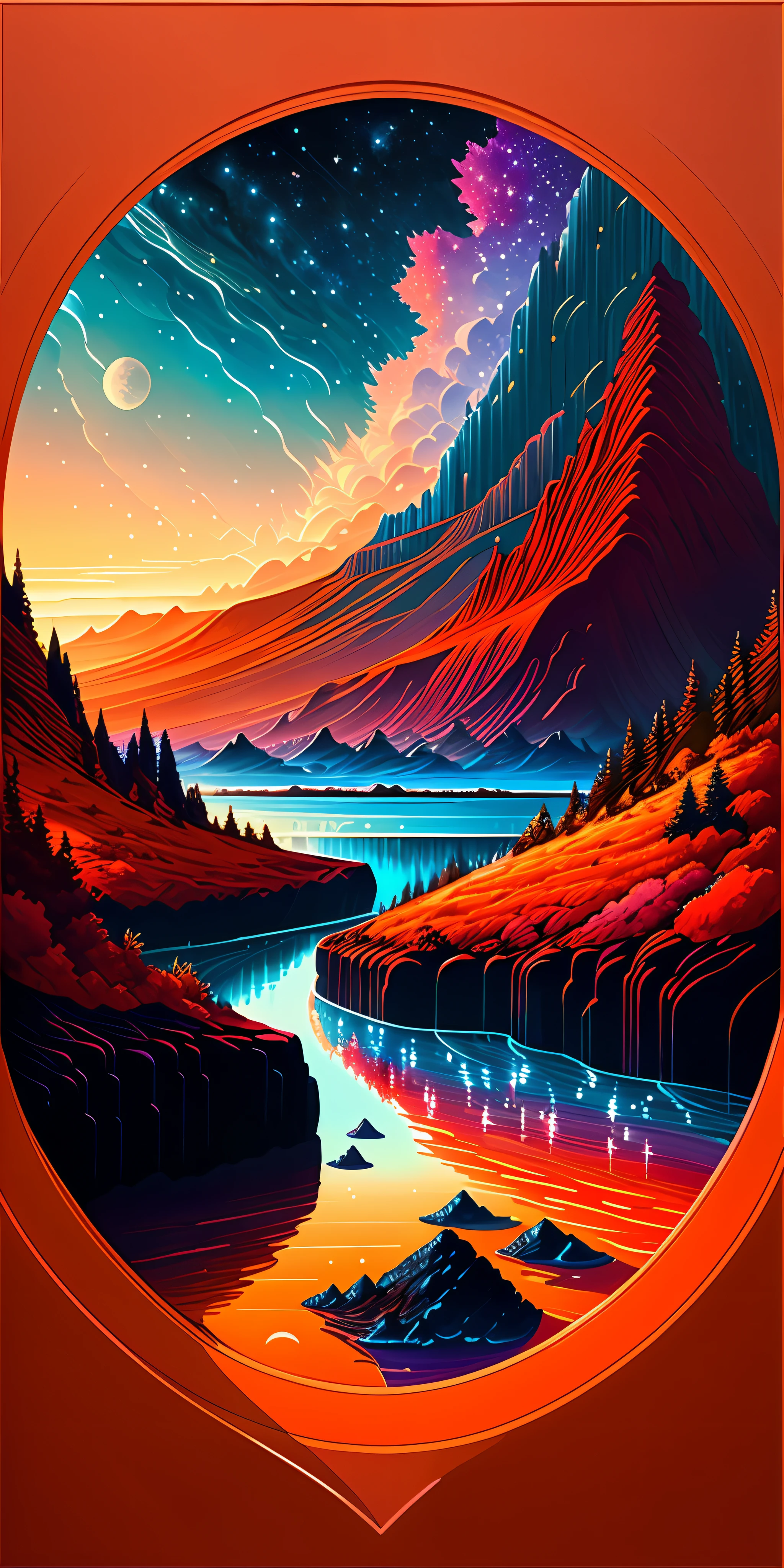 A beautiful earth filled with water and lava, intricate, masterpiece, expert, insanely detailed, 4k, composition, framing, centered, symmetry, painted, intricate, volumetric lighting, beautiful, rich deep colors masterpiece, sharp focus, ultra detailed, in the style of dan mumford and marc simonetti, astrophotography