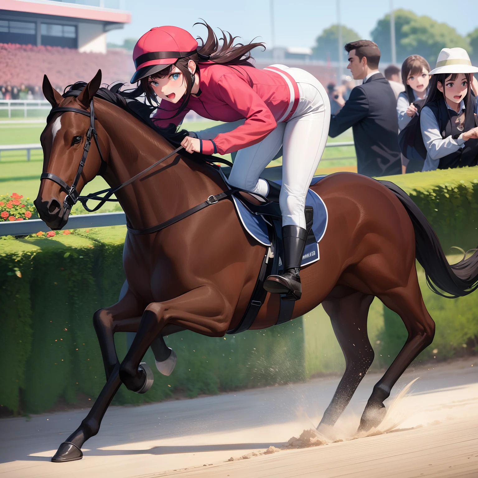 Girl Racing Horses