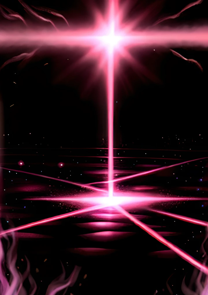 Pink beams, surrounded by tornadoes