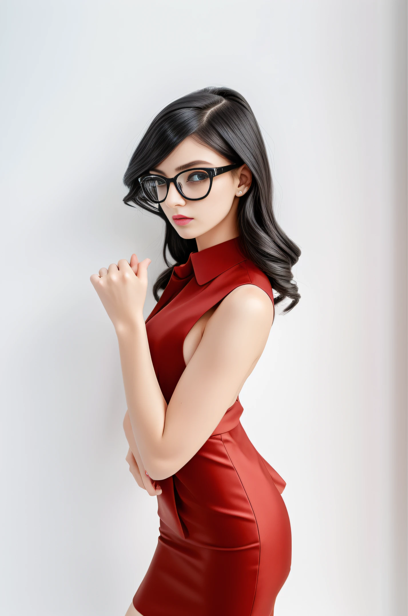 Girl in black suit, Fashion photo shoot, hyper realisitc, крутость, black fashion glasses, moda, gloss, Fashionable photo shoot in flowers