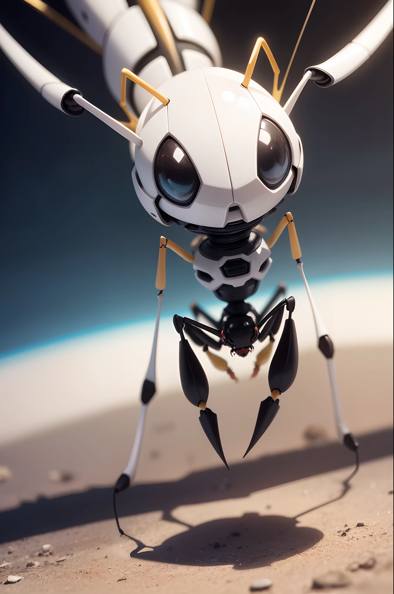 An ant that is an anime and walks in a two-dimensional space, and inside itself is white and nothing