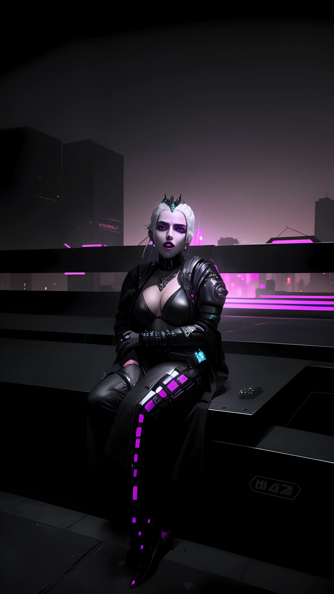 Change background cyberpunk realistic face Beautifull queen