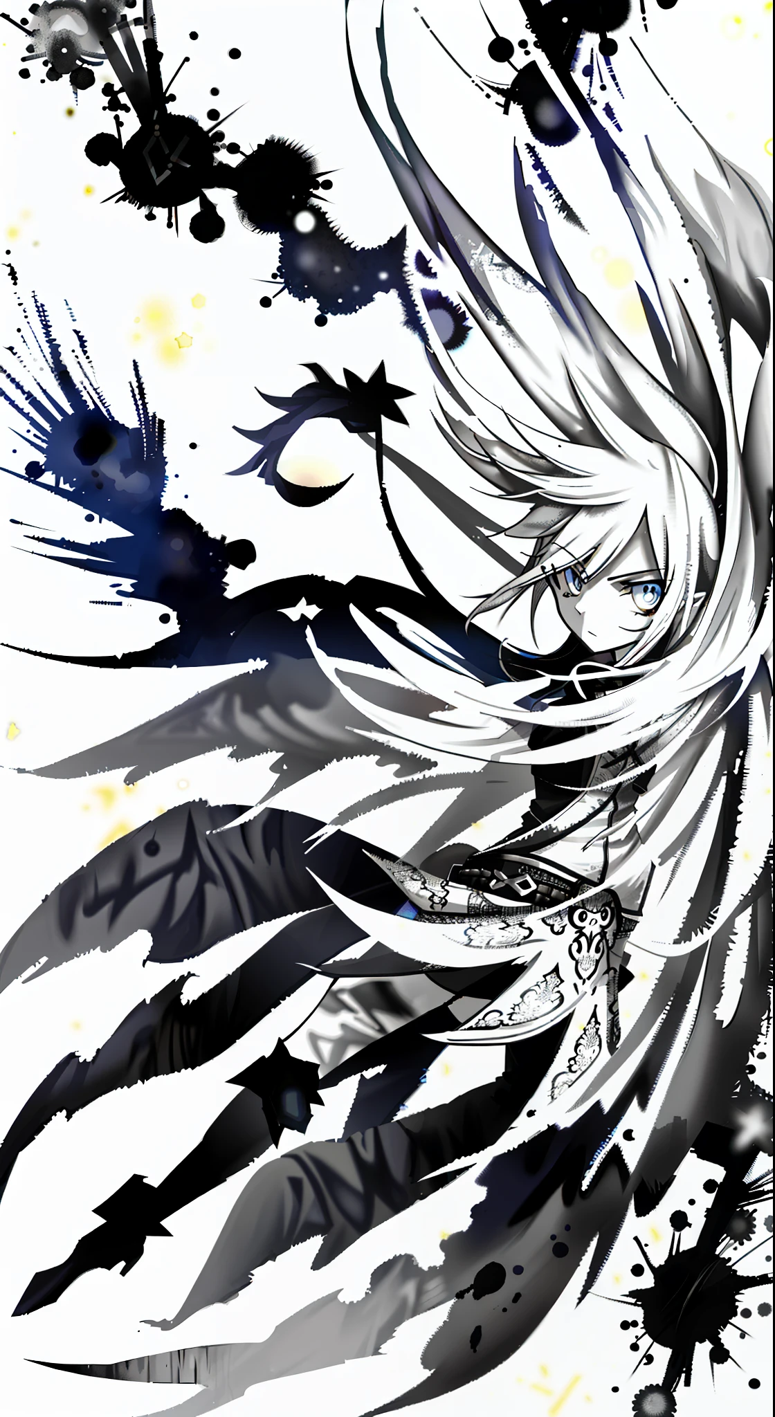 white backgrounid，ink wash style，No characters