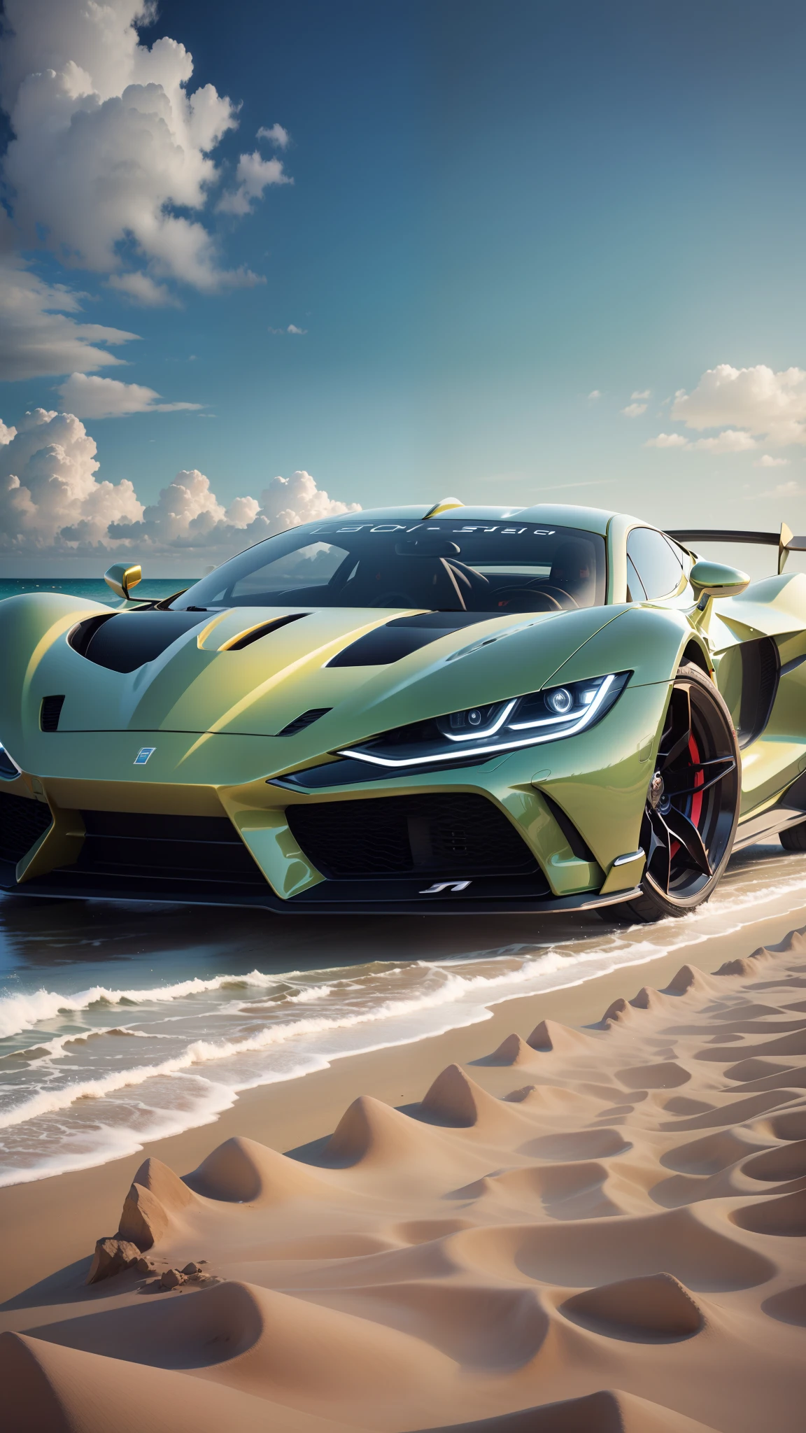 A futuristic super car in the beach --auto --s2