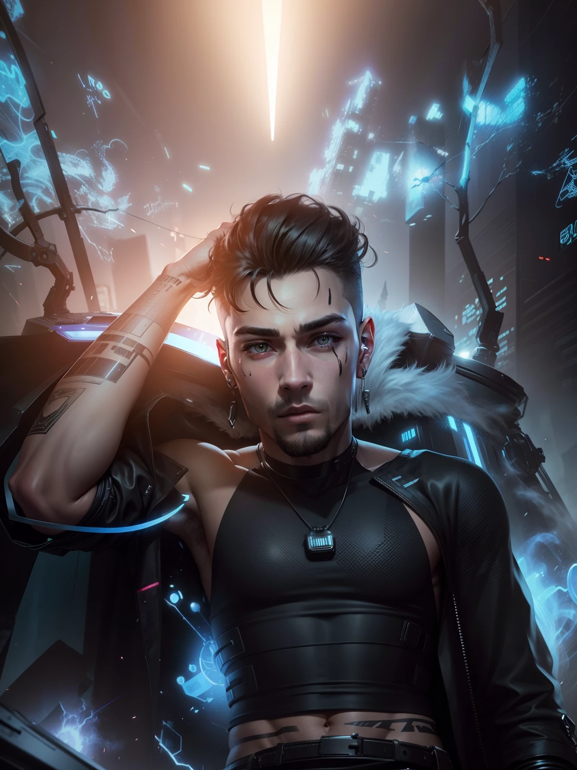 Change background cyberpunk handsome boy realistic face.8k ultra realistic