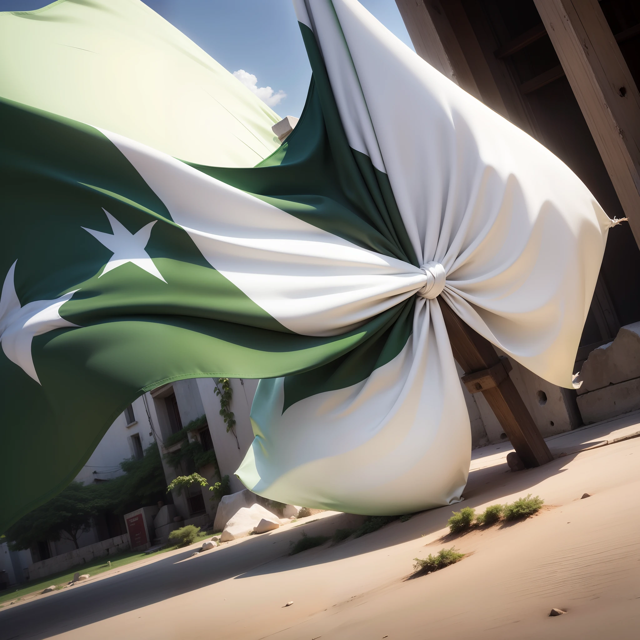 National flag of Pakistan white and green ,