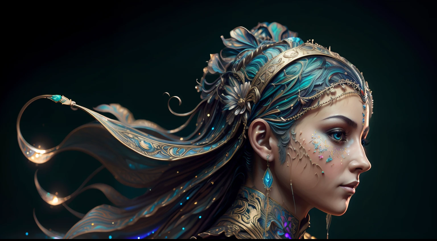 Pintura digital de dos mujeres jovenes con un tocado floreado ,Arte de Alberto Severo, salpicaduras y gotas congeladas multicolores, jardin renacentista, dream, Pintura digital surrealista , brillos tornasolados, efectos 3D, Ultra HD, obra de arte magistral ,cinematic lighting,16k Arte digital 4K altamente detallado, Pintura digital intrincada, Arte digital detallado 4K, Gran arte digital con detalles, amazing detail digital art, Arte digital extremadamente detallado, Arte digital altamente detallado, amazing digital art, Awesome Digital Illustration, hyperdetailed fantasy character, Arte digital hiperdetallado, Arte digital demasiado detallado