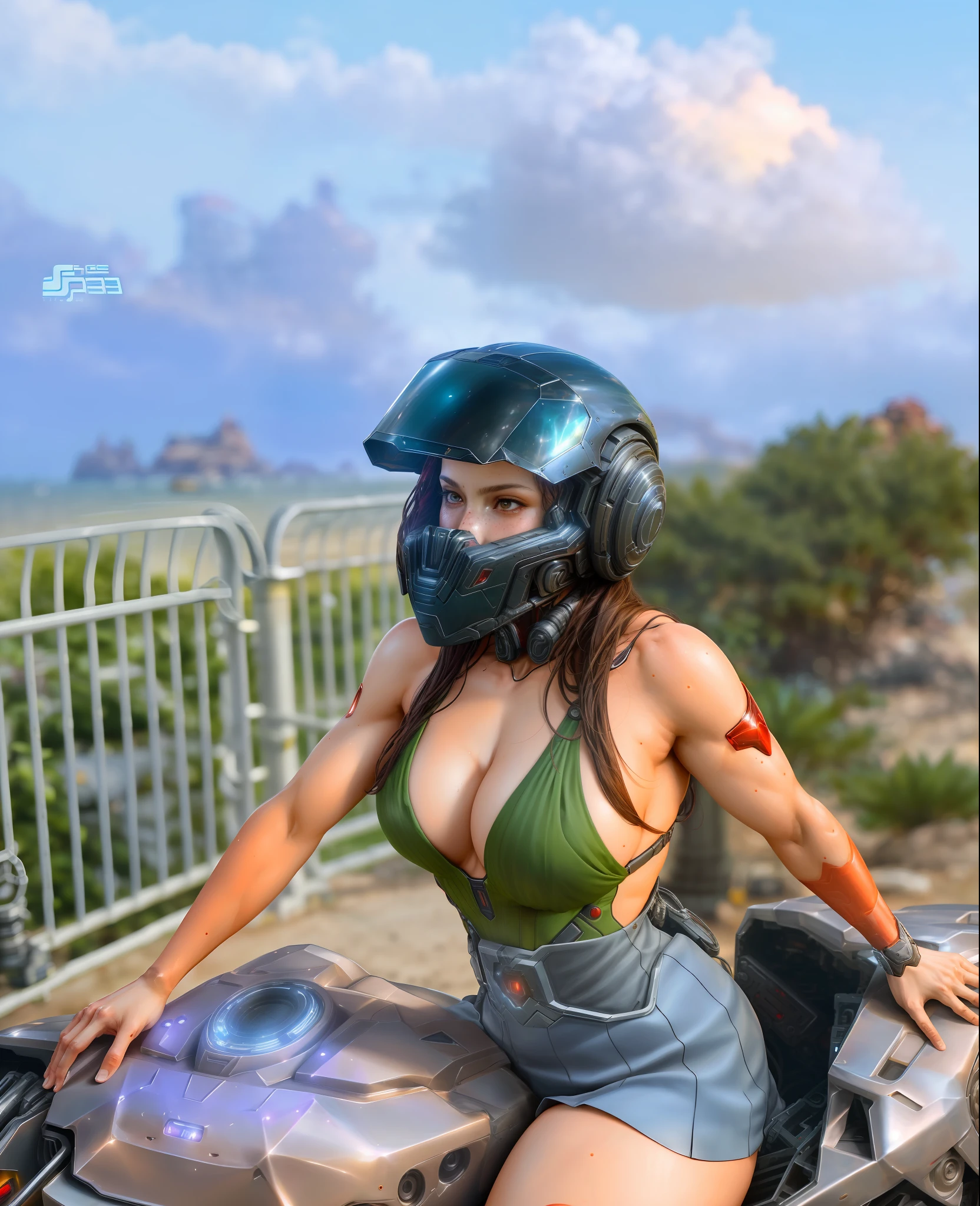 foto de Scarlet Witch (sexy, grandes tetas) de Marvel, biomechanics, robot complejo, crecimiento completo, hiperrealista, casco de Moto ciberpunk, huge breasts small crazy details, extremely clear lines, aesthetic cyberpunk, obra maestra presentada en Zbrush Central