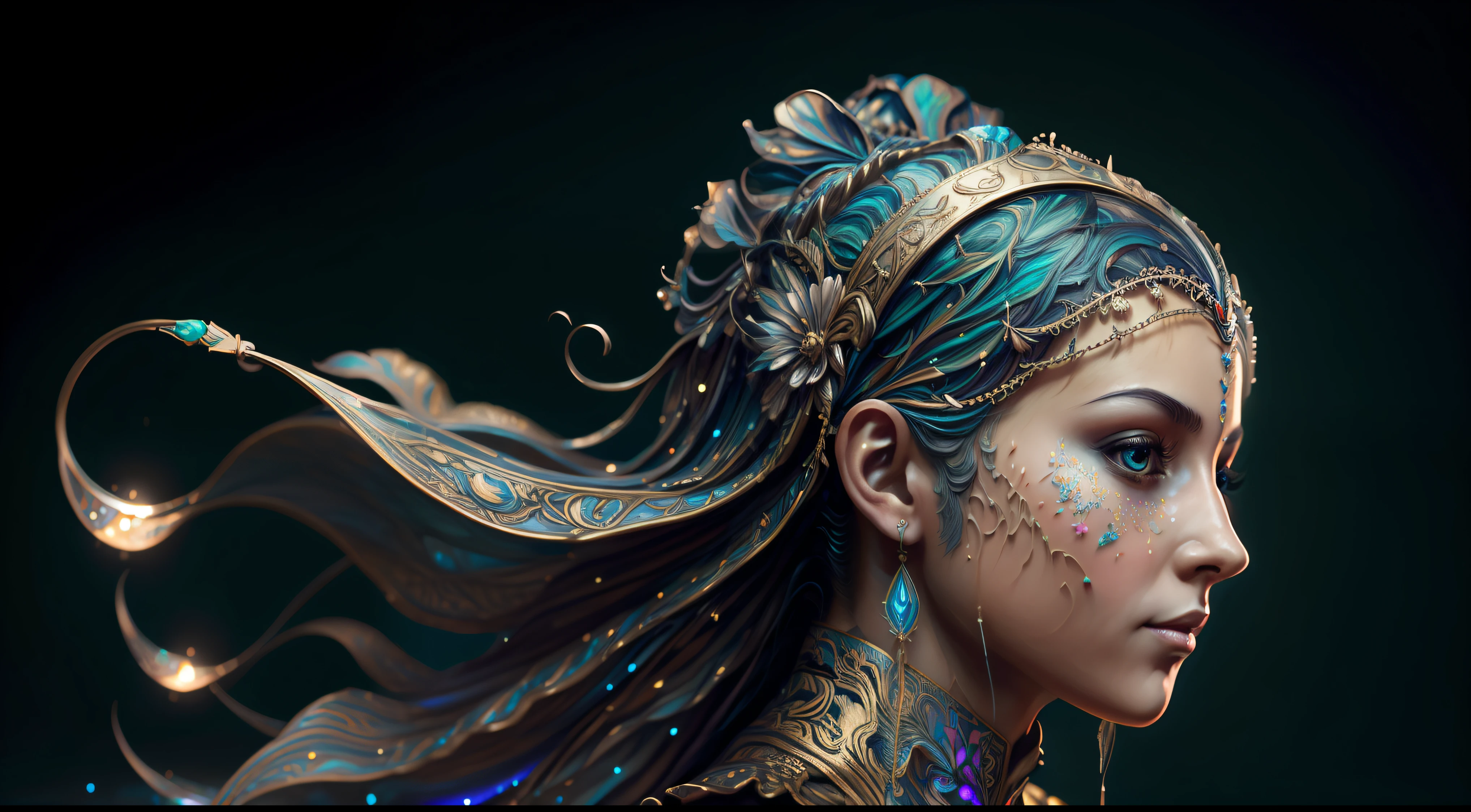 Pintura digital de dos mujeres jovenes con un tocado floreado ,Arte de Alberto Severo, salpicaduras y gotas congeladas multicolores, jardin renacentista, dream, Pintura digital surrealista , brillos tornasolados, efectos 3D, Ultra HD, obra de arte magistral ,cinematic lighting,16k Arte digital 4K altamente detallado, Pintura digital intrincada, Arte digital detallado 4K, Gran arte digital con detalles, amazing detail digital art, Arte digital extremadamente detallado, Arte digital altamente detallado, amazing digital art, Awesome Digital Illustration, hyperdetailed fantasy character, Arte digital hiperdetallado, Arte digital demasiado detallado
