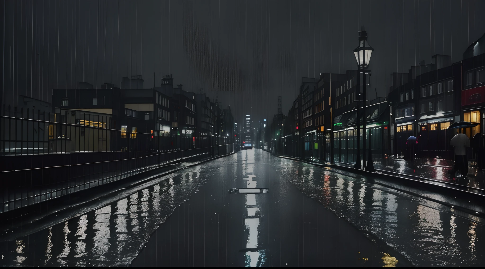 Night view of city streets with many traffic lights, On the wet streets of London, London at night, Busy wet streets at night, The streets of London in the background, Rainy streets in the background, Night City in the Rain, Wet streets, It rains in the early evening., Reflection on wet streets, Rainy city at night, Rainy city streets