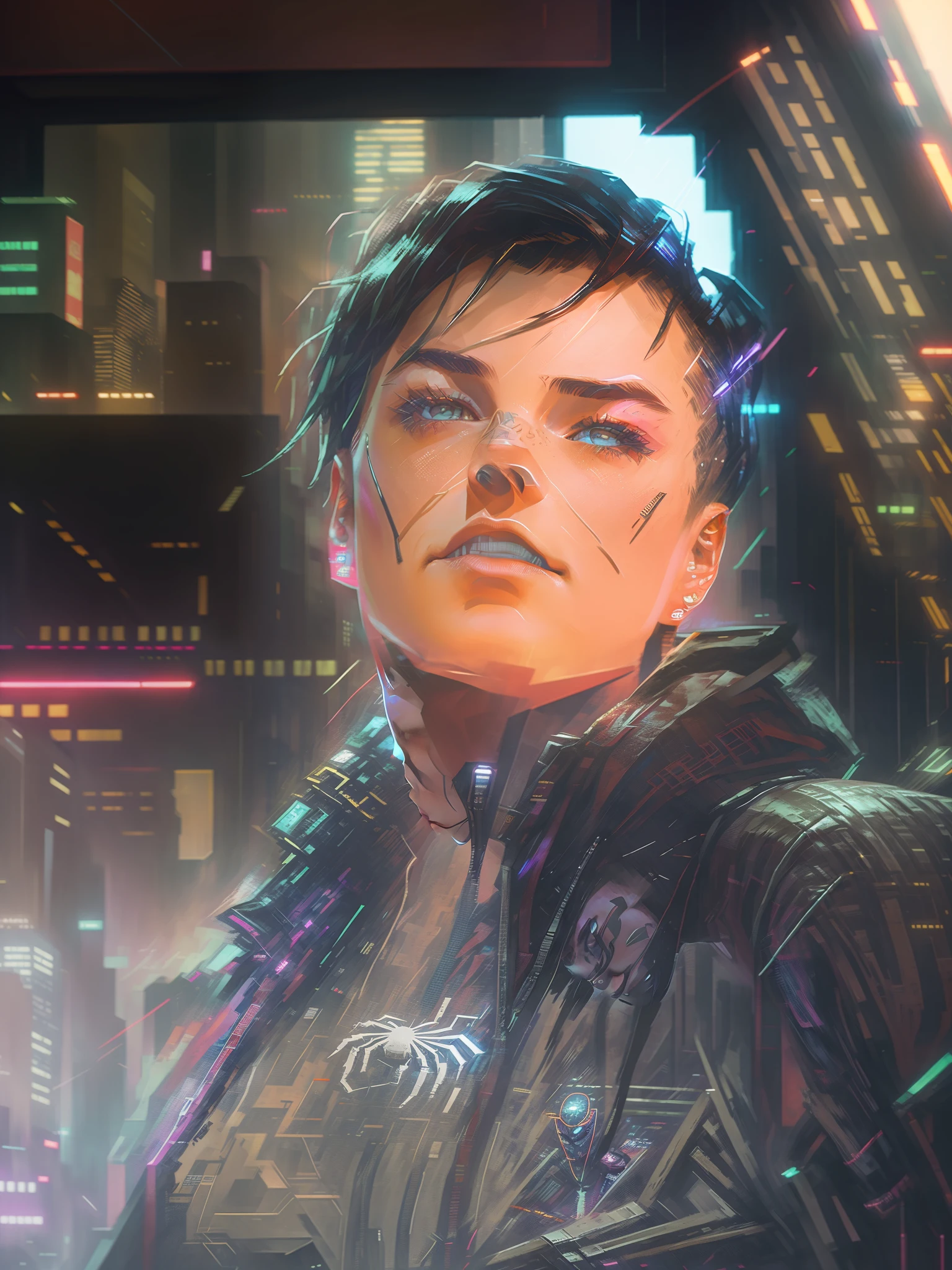 Spider-Man, cyberpunk, 8K.