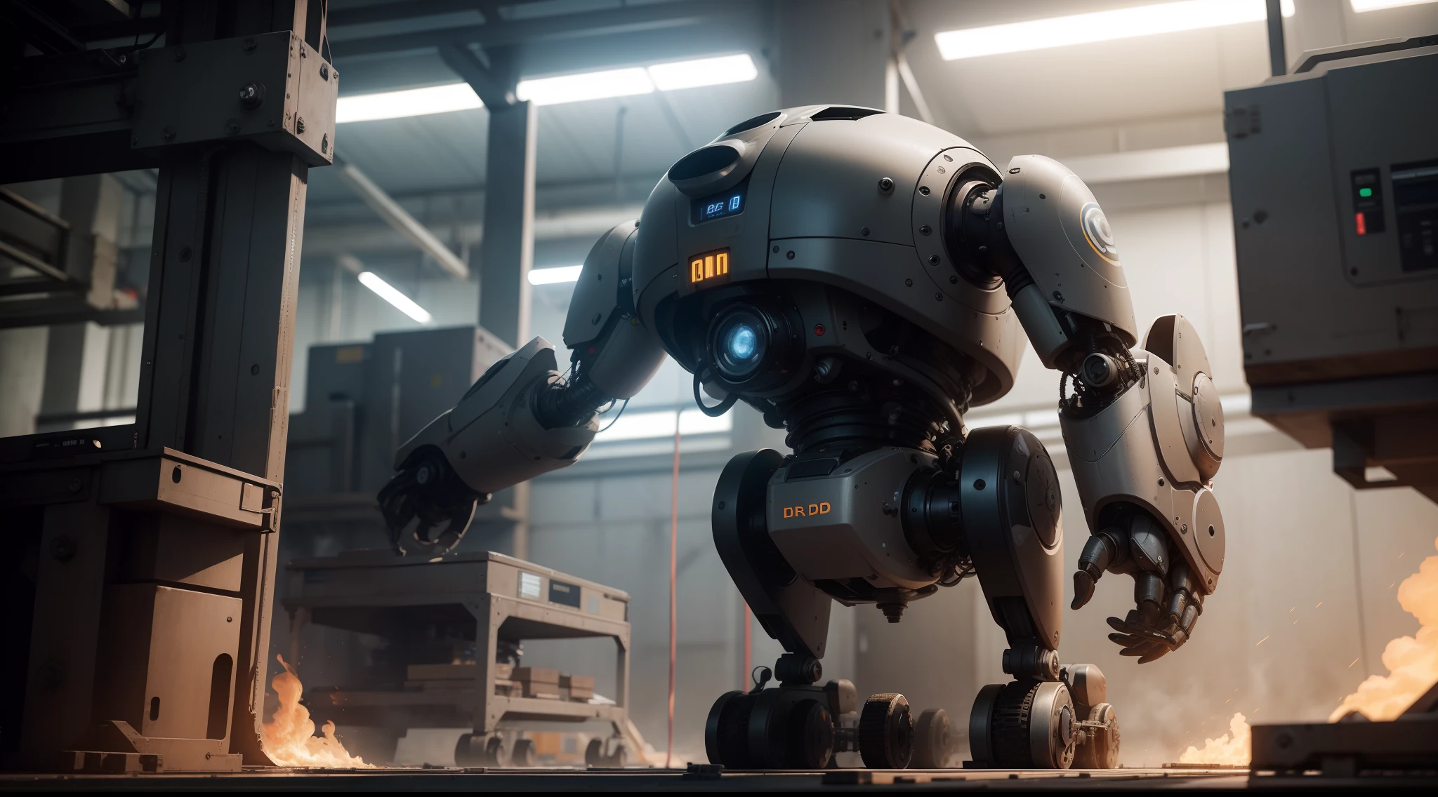 industrial robot, ultra-detalhado, Working with precision within an enterprise, qualidade 8K