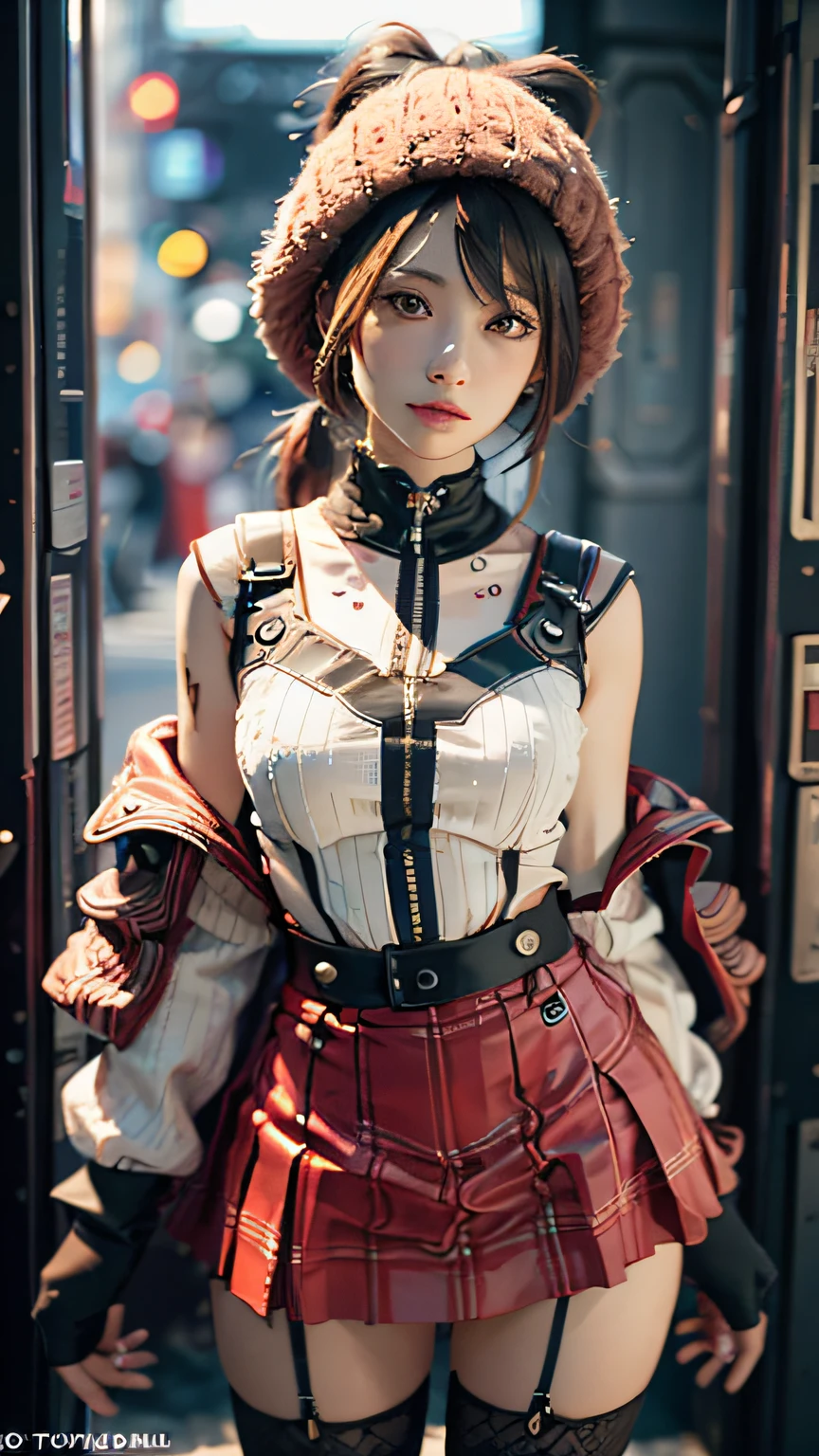 （（best qualtiy））， （（tmasterpiece））， （A detailed： 1.4）， 3D， The woman wears a tomo Rider costume，short  skirt