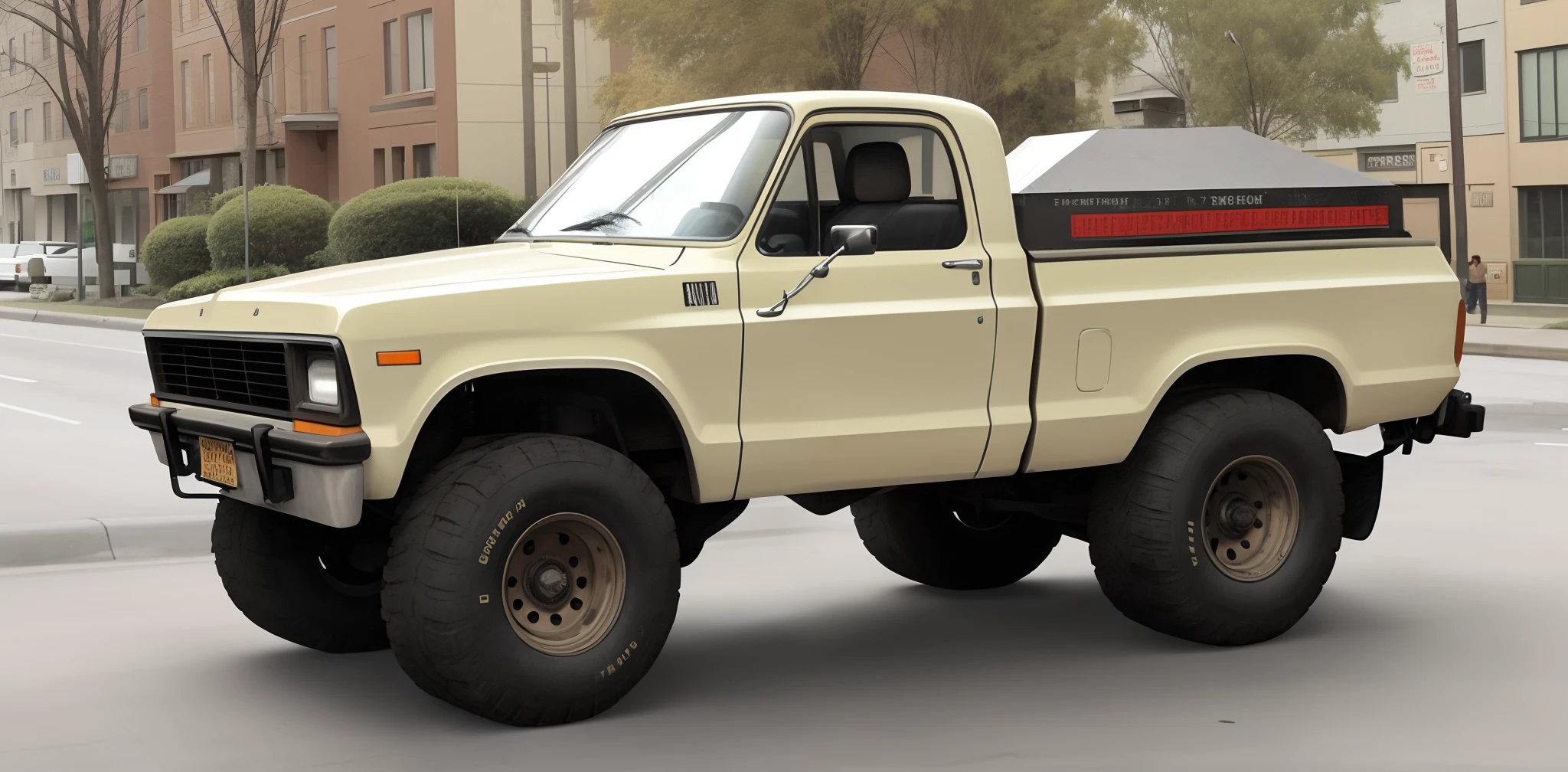 There is a truck that is parked on the street during the day, 1979, 1 9 7 9, 1 9 7 8, 1978, 1 9 7 7, 1977, 1 9 7 4, 1974, 1976, 1 9 7 6, 1 9 8 0, 1980