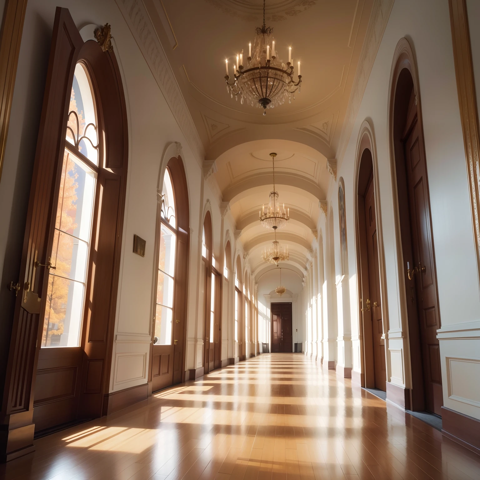 The architecture of the Russian embassy is an even more autumnal landscape、Violin playing in the hallway