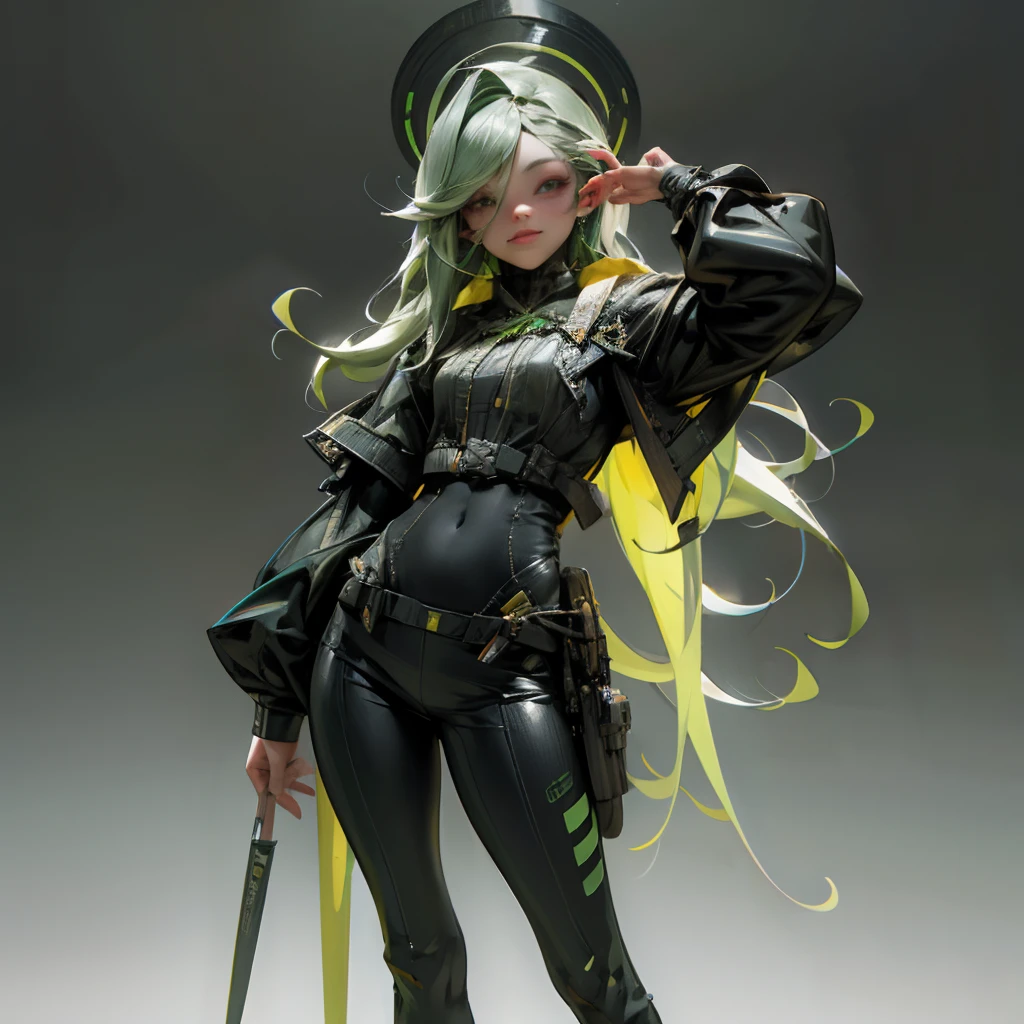 obra prima, Cyberpunk, Ultra realista, Como uma Yael Shelbia, ..3d, 3D-rendering, porcelana, latex, melhor qualidade, anatomia humana, cabelo verde escuro, cabelos reais verde escuros, cabelos curtos verde escuros, Asymmetrical Cut Hair, cabelo em movimento, Seios enormes, anatomia humana, posando para foto, translucido, (Ethereal, Sonho), formidable, papel de parede 8k