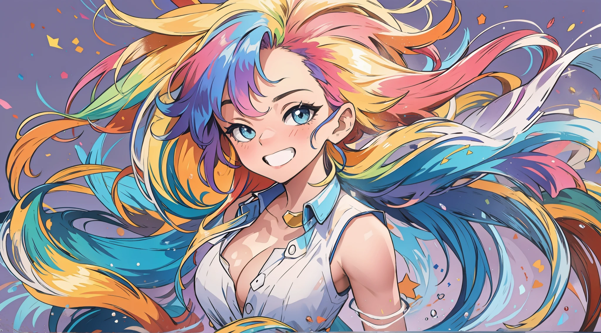 "Colorful hair"