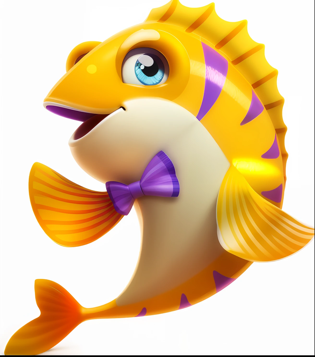 C4D cartoon fish，3D立体，Cute cartoon fish，Colorful fish, hd illustration