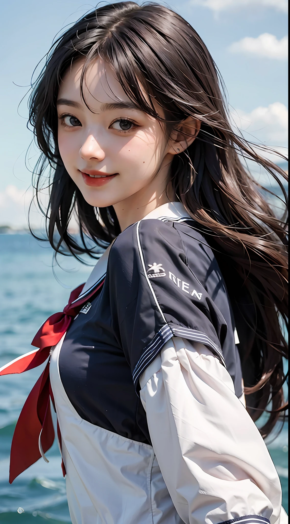 Beautuful Women、Staring at this、A smile、a sailor suit