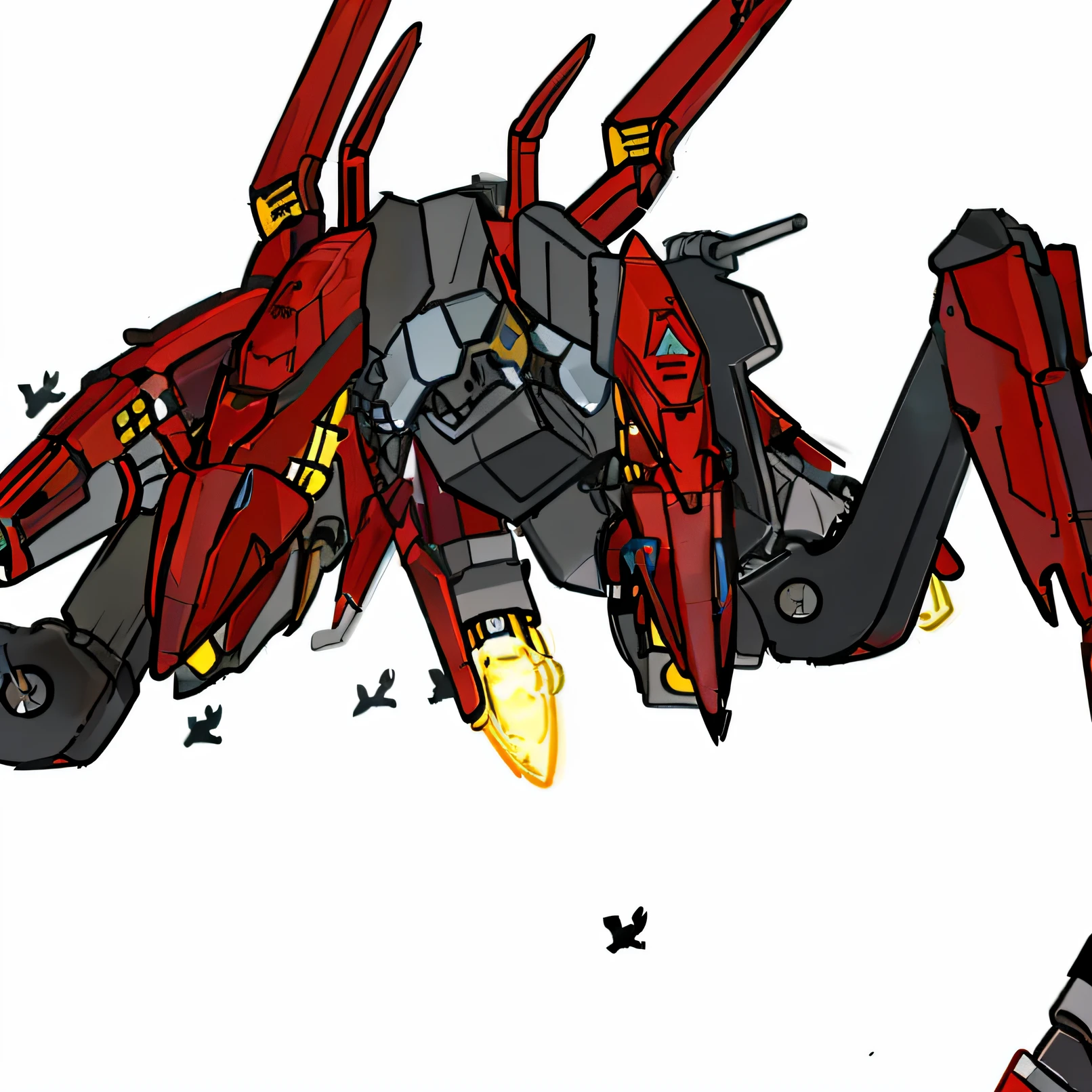 There is a drawing of the robot, Red mech, well armored mech dragon, pterodactyl mecha, zoids art, red mech arms and red mech legs, armored core style mecha, full body red mech, Mecha Inspiration, mecha animal, cool mecha style, sharp robot dragon paws, sharp robot dragon paws