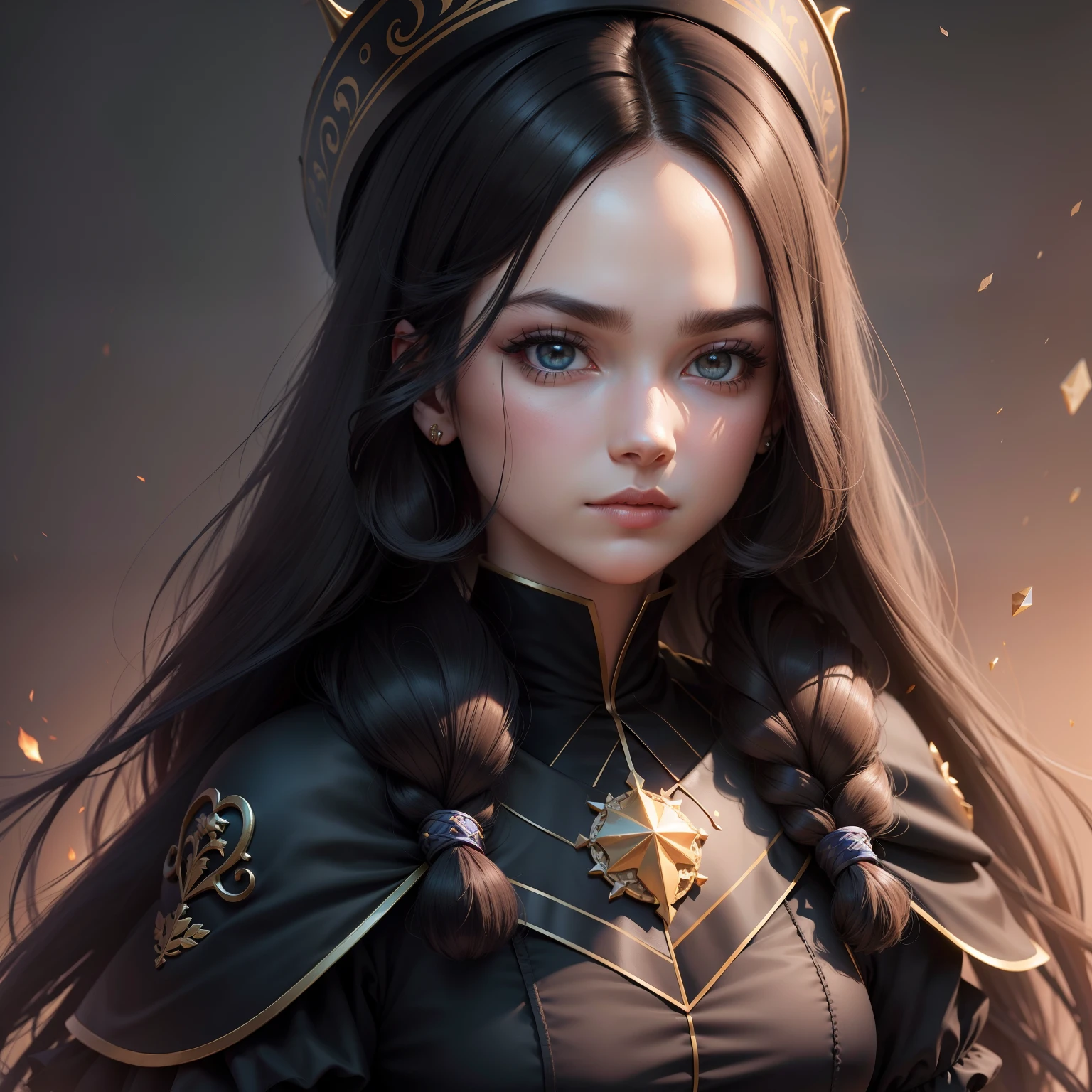 whaite hair, quadratic element，Royal sister, blacksilk, super detail, 4k