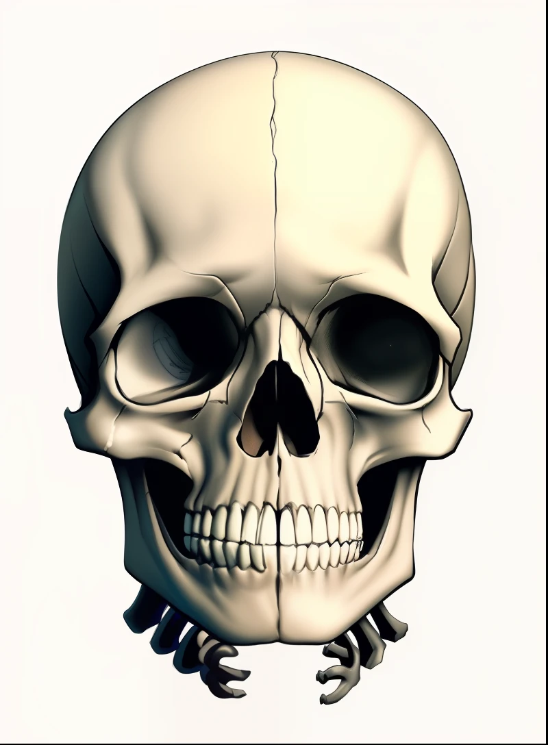 a closeup of a skull with a toothy smile on its face, olhos grandes, skull protruding from face, Human skull, desenho de uma caveira, skeleton face symmetrical face, skull face, skull like, skull head, ((skull)), anatomia hiper-realista, morphing skulls, half skull face, face do esqueleto, retrato da anatomia, anatomical art