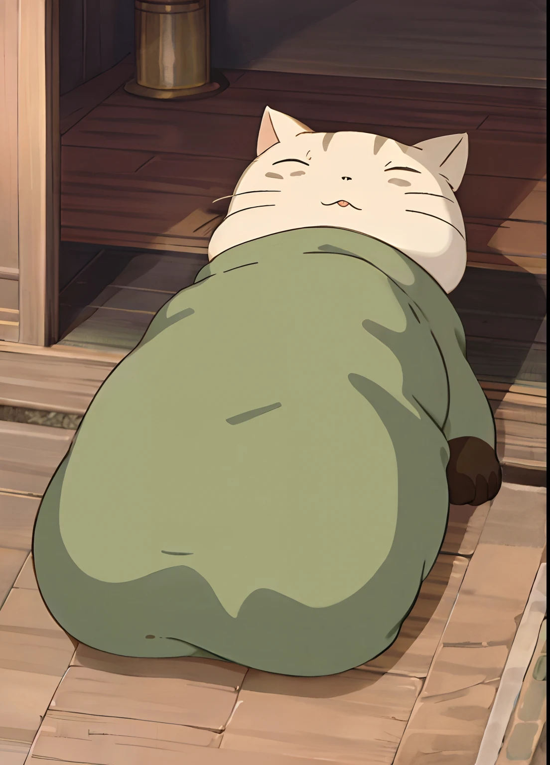 ghibli, cat, simple, sleeping