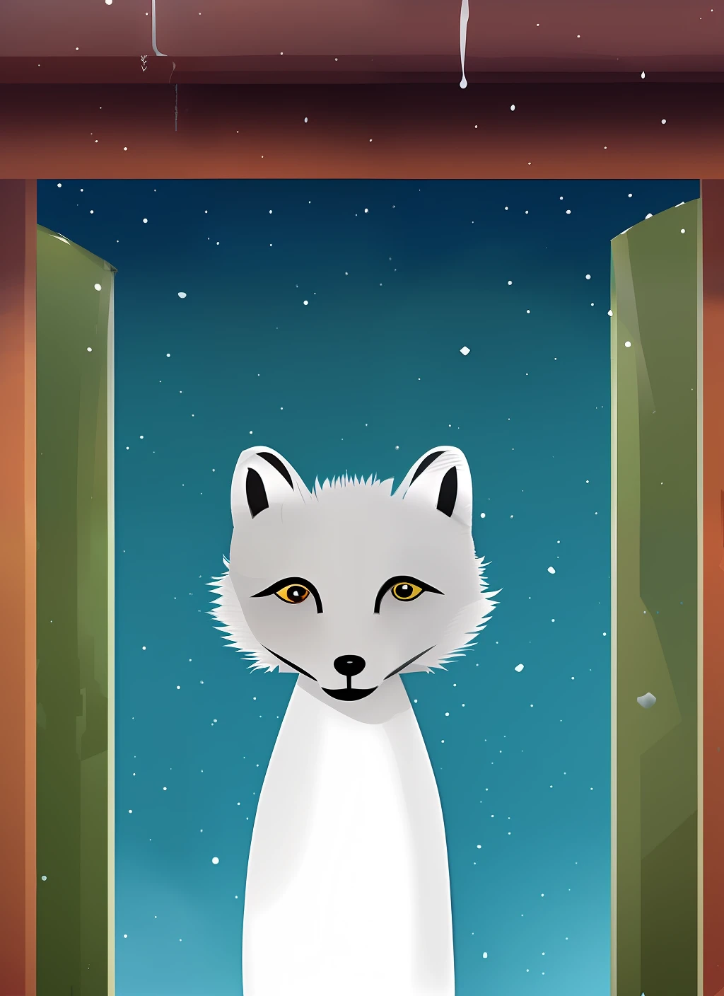 high detail,hyper quality,high resolution,1080P,独奏,furry,(Male Arctic fox:1.5),(Brown fur:1.3),Off-white skin,Gray ears,Golden eyes,sharp talons,(Fluffy tail:1.2),Look up at the sunlight outside the window,The gaze is sad,There are flowers around,Watercolor style,natural lightting,detailedbackground