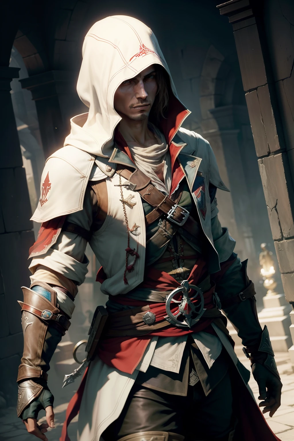 crie uma imagem de um personagem de um jogo de assassins creed