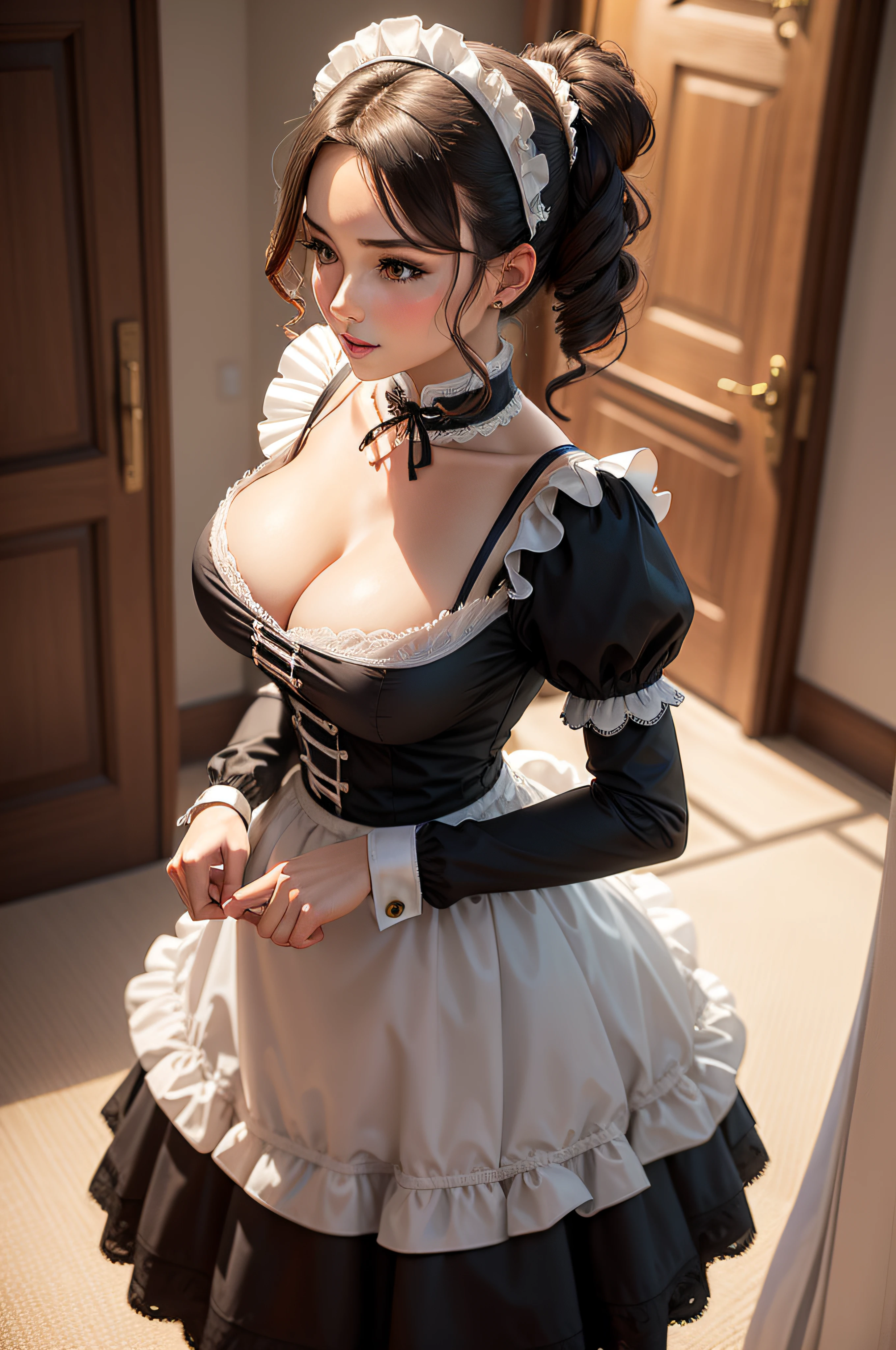 A MILF,the maid outfit