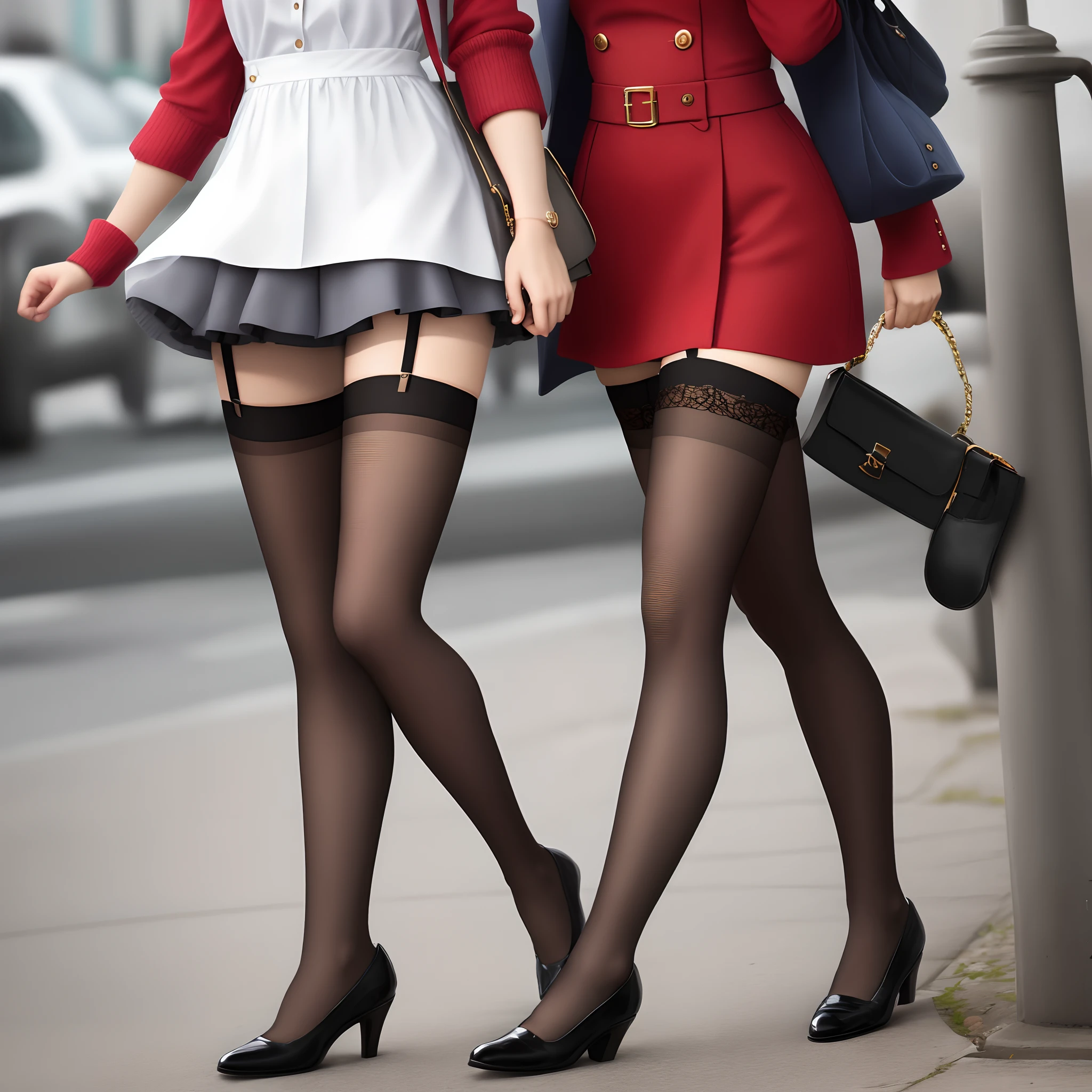 Hosiery,Stockings,short detailed hair,Stepping on
