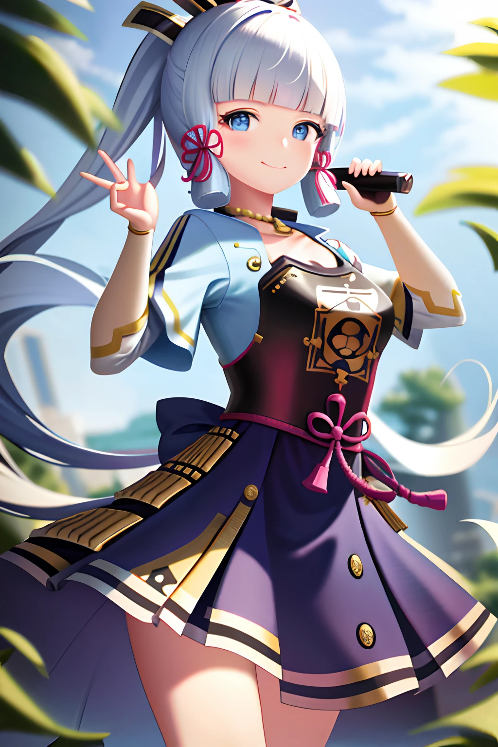 Masterpiece, high resolution, best quality, 1girl solo, kamisato_ayaka, smile,