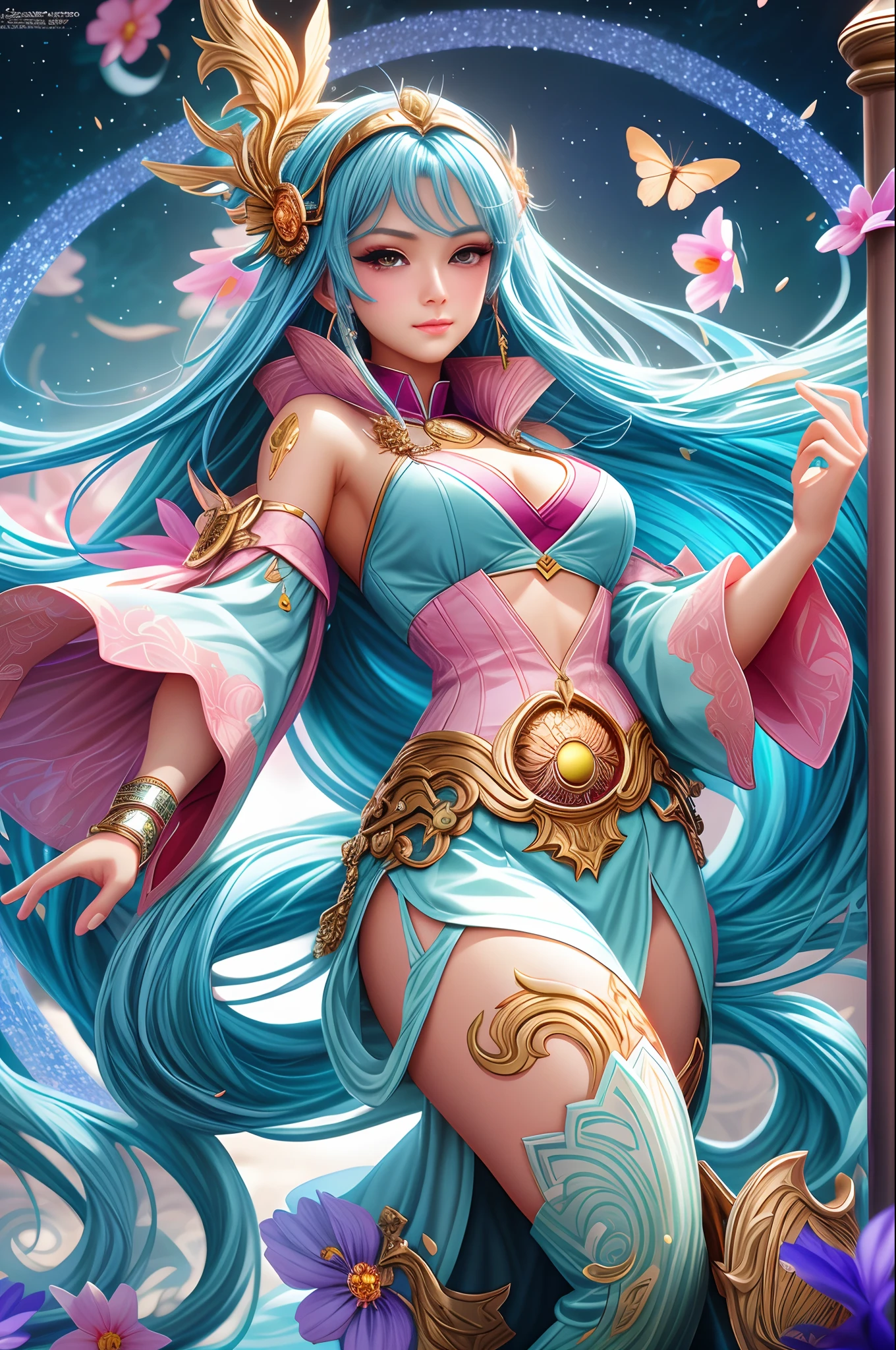 1girll, Anime fantasy artwork, yoshitakka amano karol bak, Anime fantasy illustration, style ivan talavera and artgerm, (correct hand),(beauitful face),advanced digital anime art, Beautiful digital artwork, karol bak uhd, 2. 5 D CGI anime fantasy artwork, Artgerm on ArtStation Pixiv,highres, UHD, award winning, textured skin