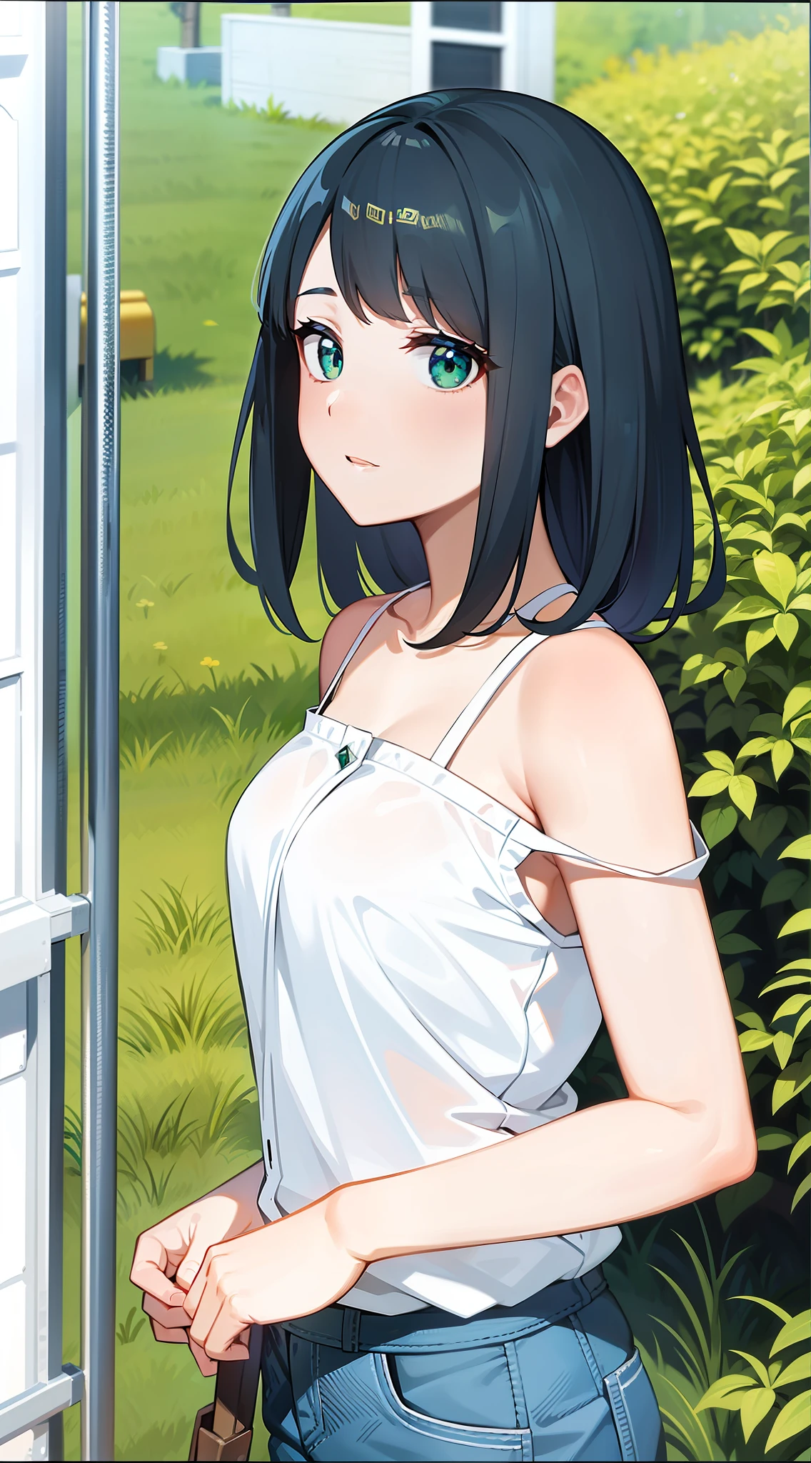 anime still frame, 8K level, Emerald eyes
