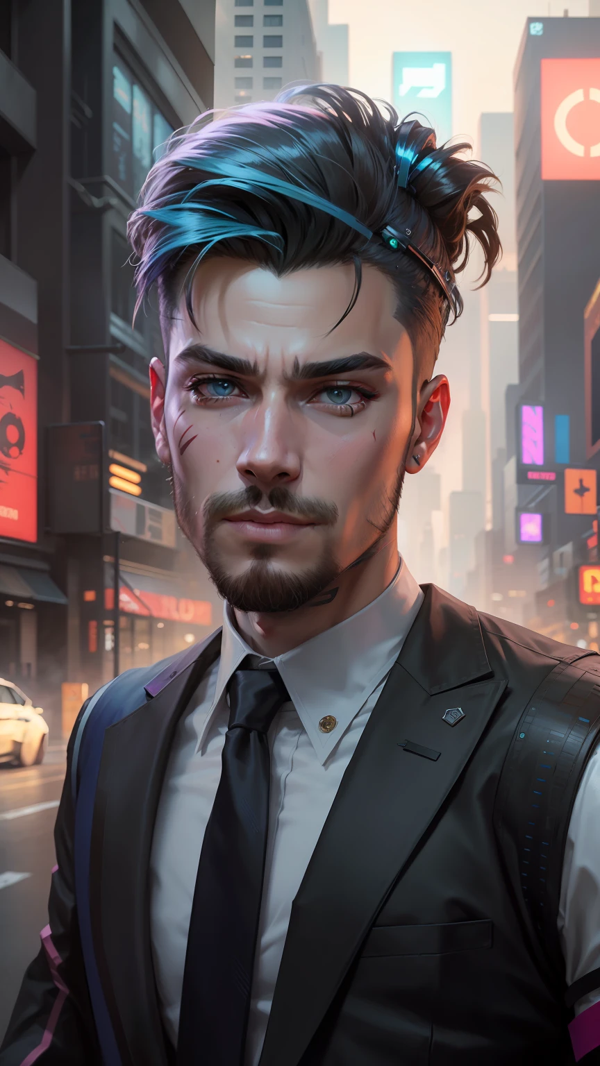 change background cyberpunk handsome boy, realistic face, 8k, ultra realistic