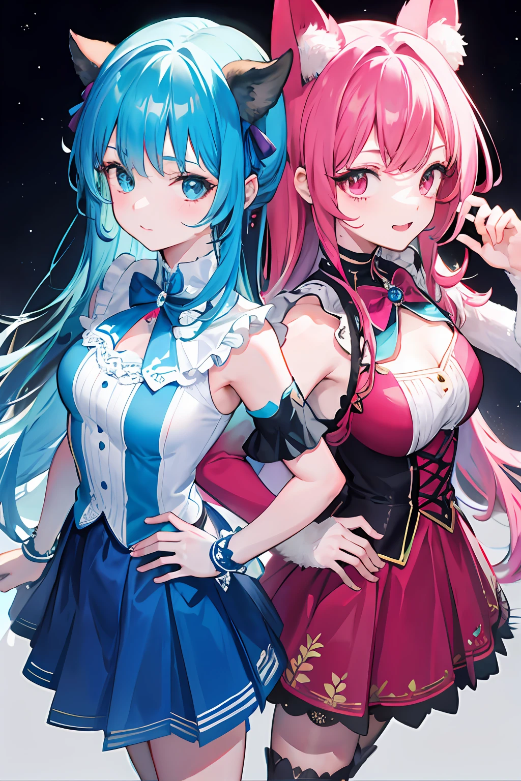 2girls,Back to back,ssmile,Beast Girl