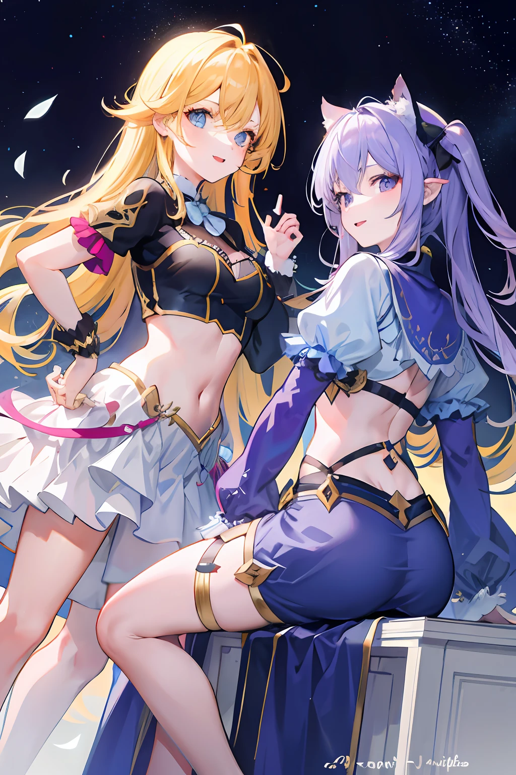 2girls,Back to back,ssmile,Beast Girl