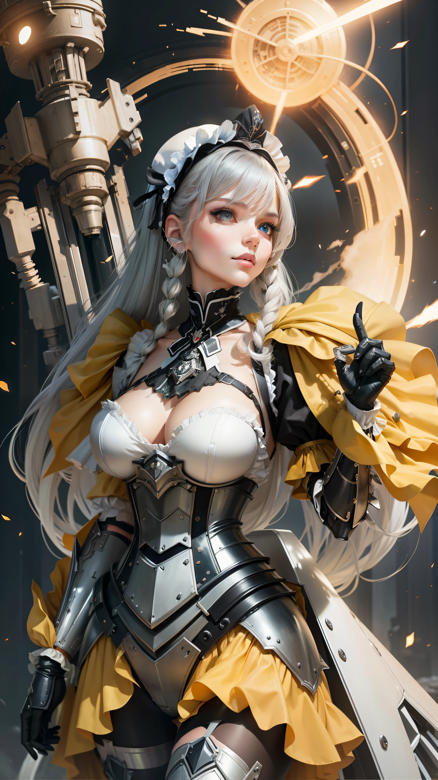Mechanical maid outfit,Mechanical girl,Slim figure,Armored maid