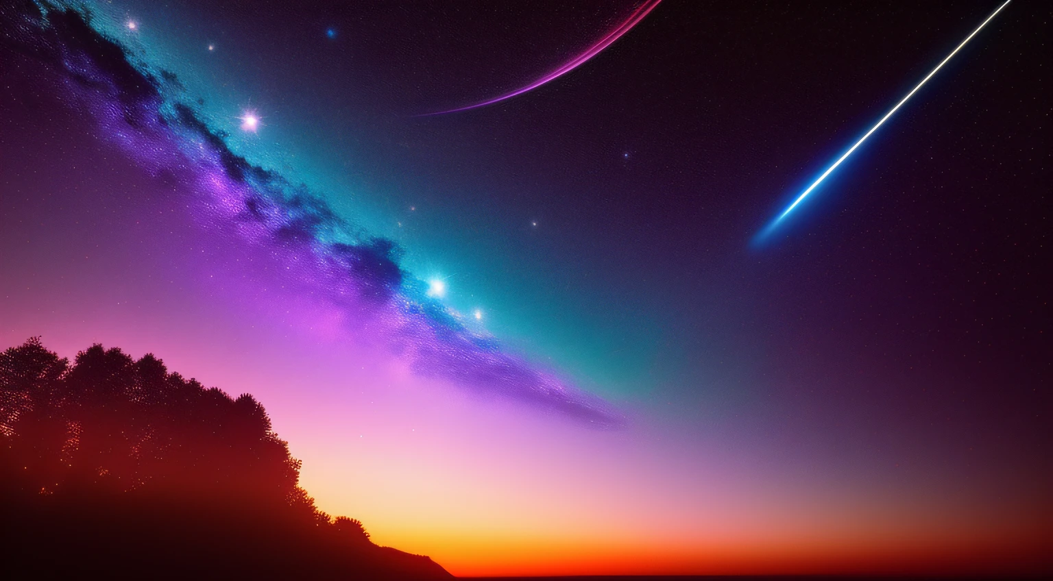 (16k, original photo, high resolution, best quality, upper level: 1.2), (realistic, photo realistic: 1.37), space, science fiction, wide angle, planets, universe, starlight, more space scenes, halos, rays (0.85), stars, stars, planets, meteors, stars in the background, galaxies in the background, galaxies in the background, flickering, [shining background], blue space, bright blue, picturesque, [star background], bright white, Bright blue, cyan, green, sky blue, sky flame, constellation, constellation map, (dusk, yellow, purple, orange, dust: (0.5)), (nebula, light red, pink, exposure: (0.3)), half tone background, light_ Particle, Flash, Star Background, Dusk, (Sky Blue Background, Dark Background): 1.5), Fraunhofer Diffraction, Mainly [optimize light (remove unreasonable light fragments, remove unreasonable halos, remove light that leads to a decrease in image quality, remove logically protruding back light, retain gap transparency, and reduce light intensity to not exceed (0.3),]