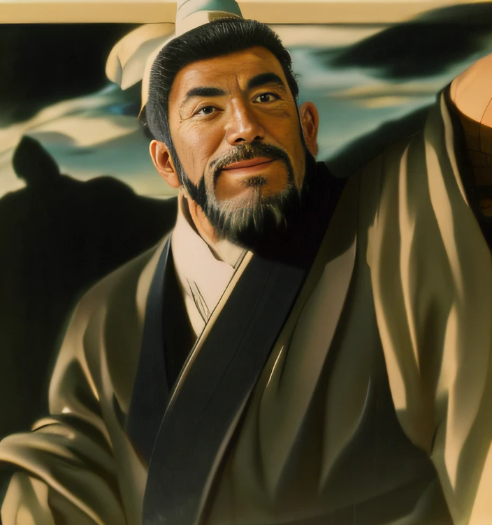 Bearded、a man in a hat、farmhouse