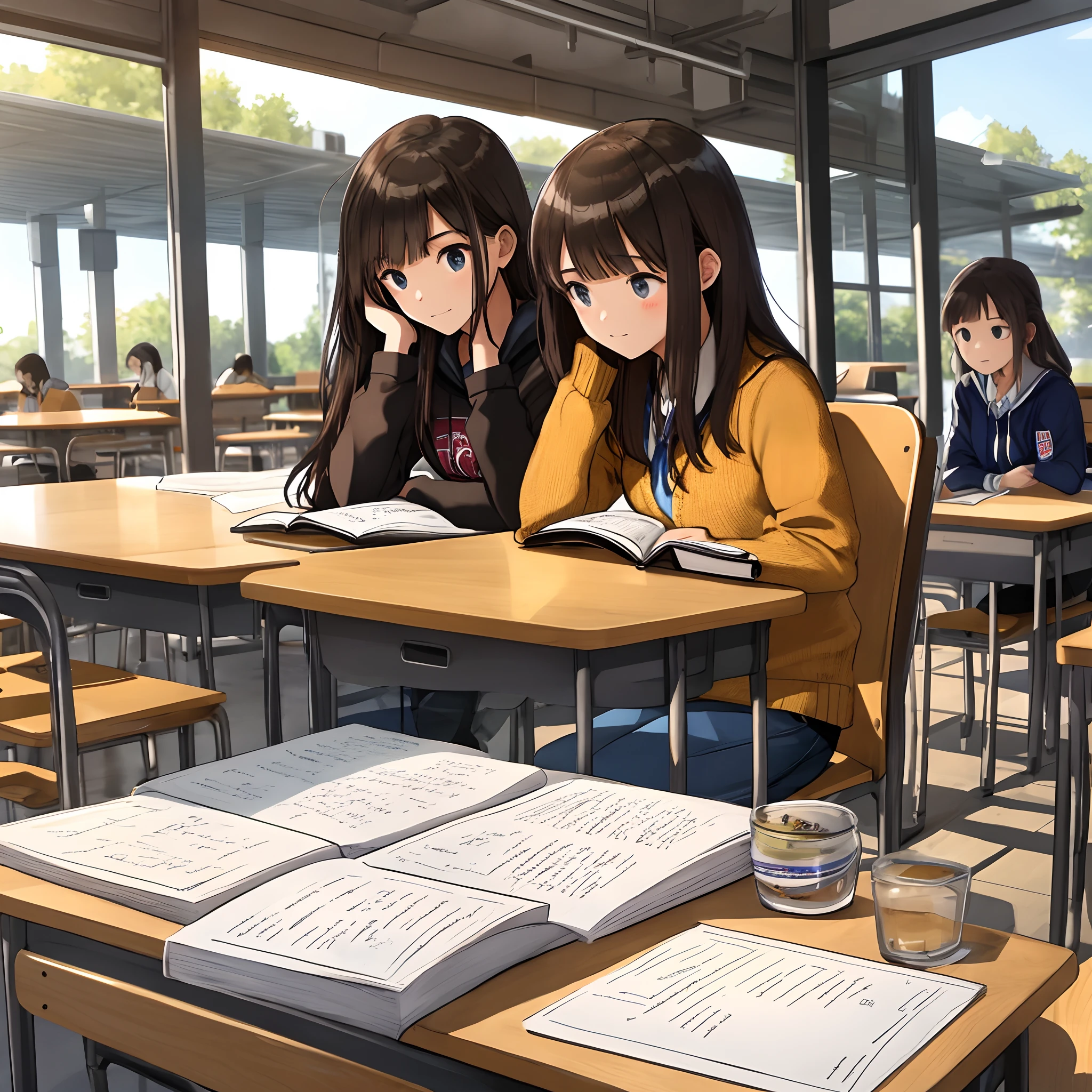 Students on campus make up their homework