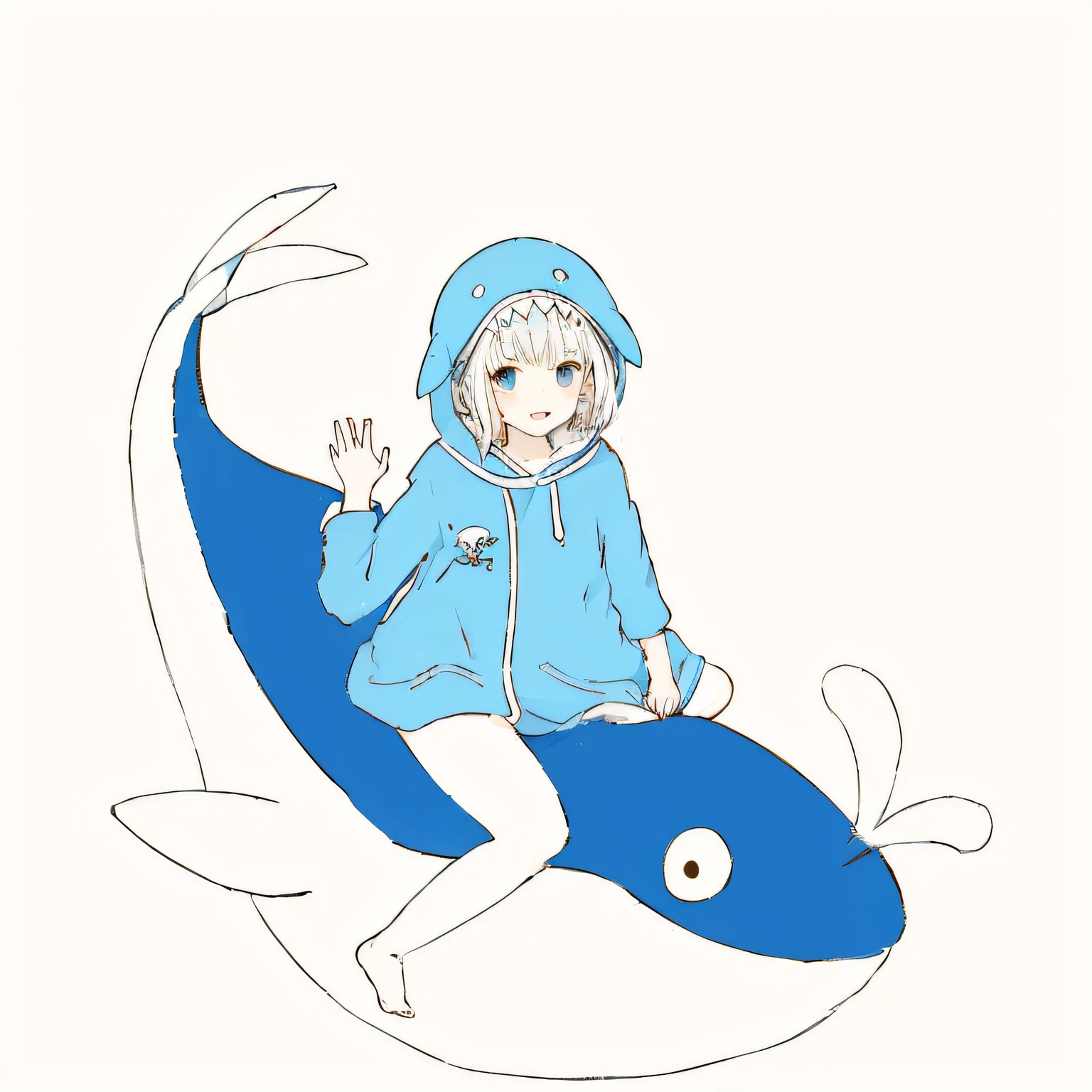 There is a painting of a girl riding a whale, whale, blue whale, author：Shinki Shiro, subreddit / r / whale, Blue Shark, author：Love light, anthropomorphic shark, author：Middle Bokuhn, Loli, flying whale, whale fall, author：ayami kojima, wearing a fisher 🧥