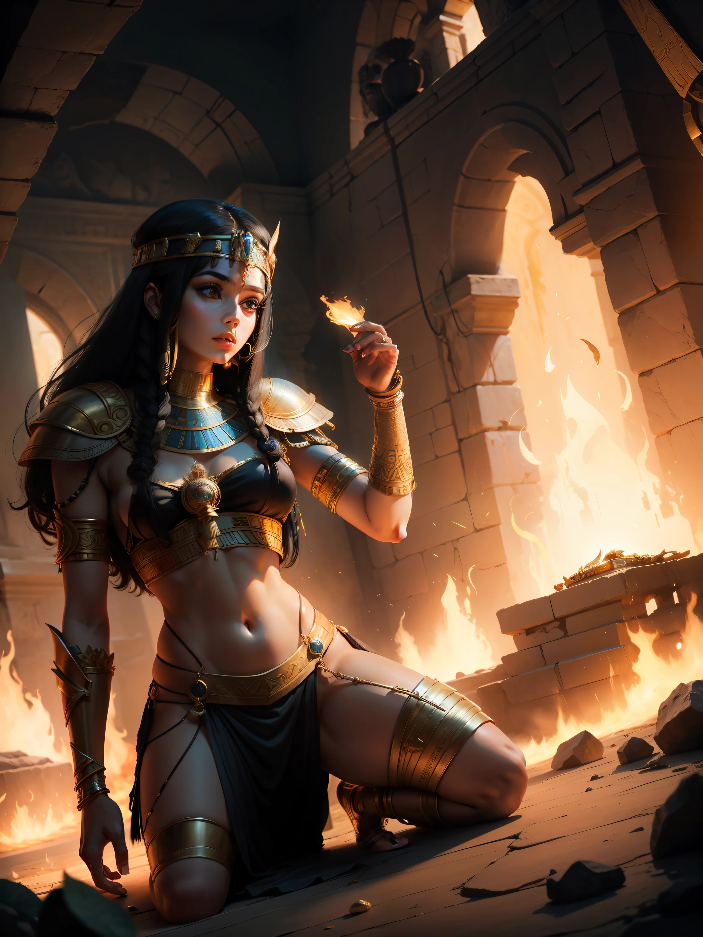 Wearing brest and correct Cleopatra's face