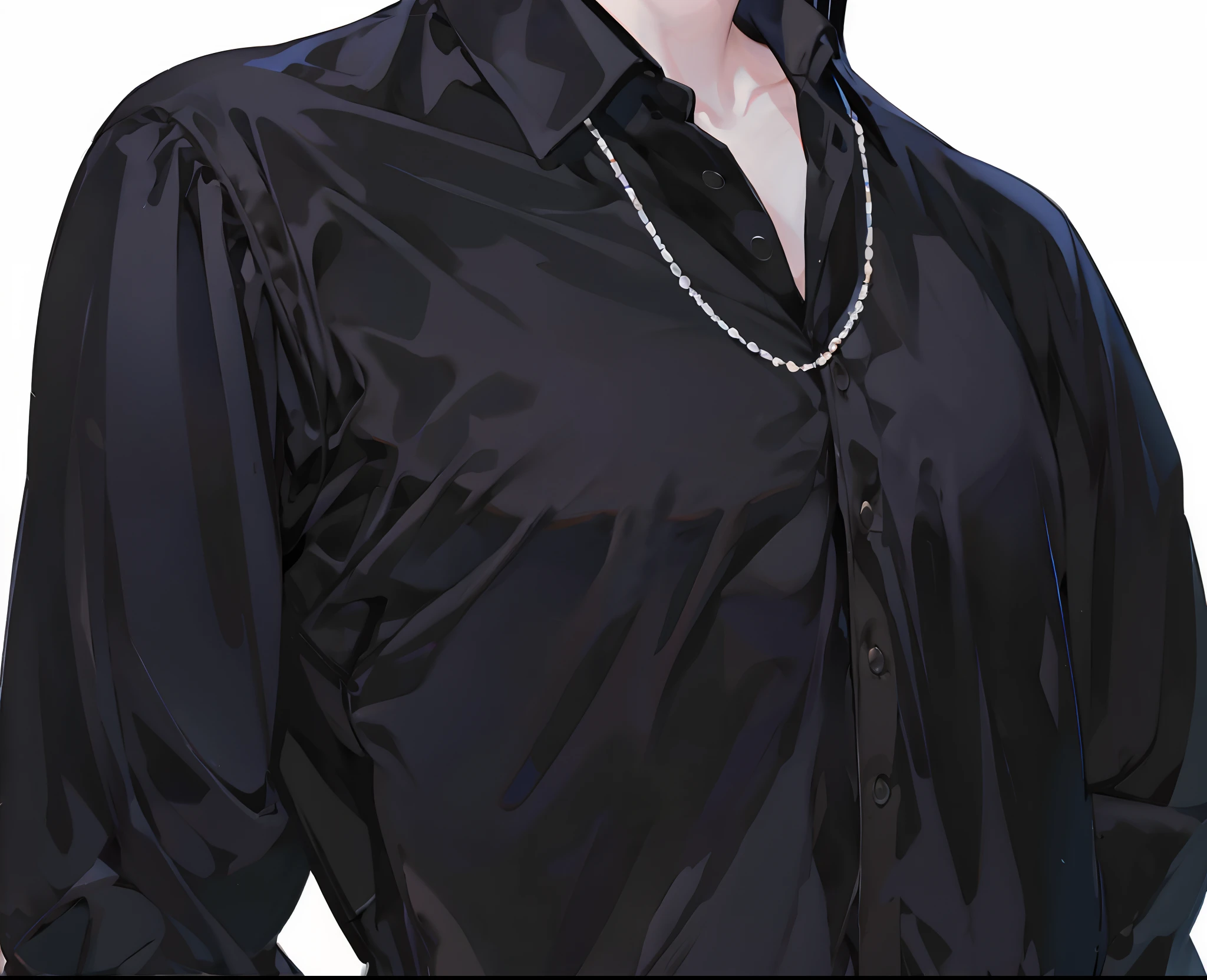 Wearing a silver necklace