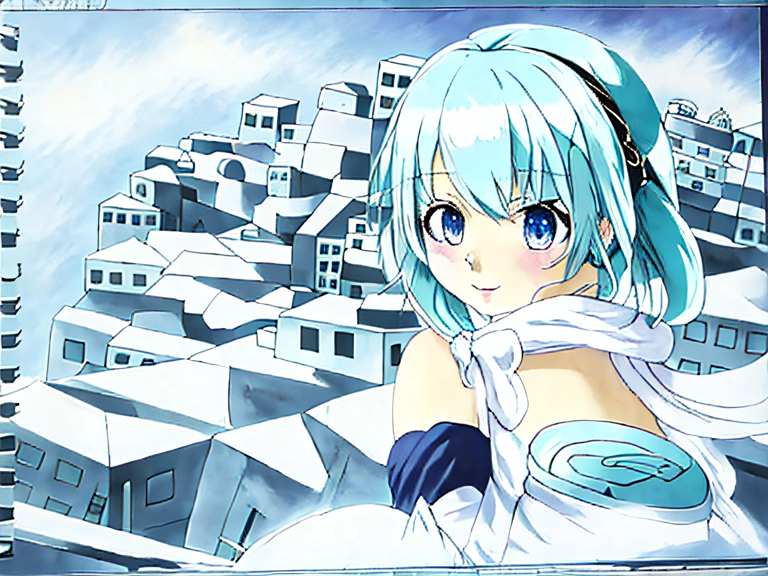 yuki,Winters,Light blue hair,shadowing,tmasterpiece,anime big breast