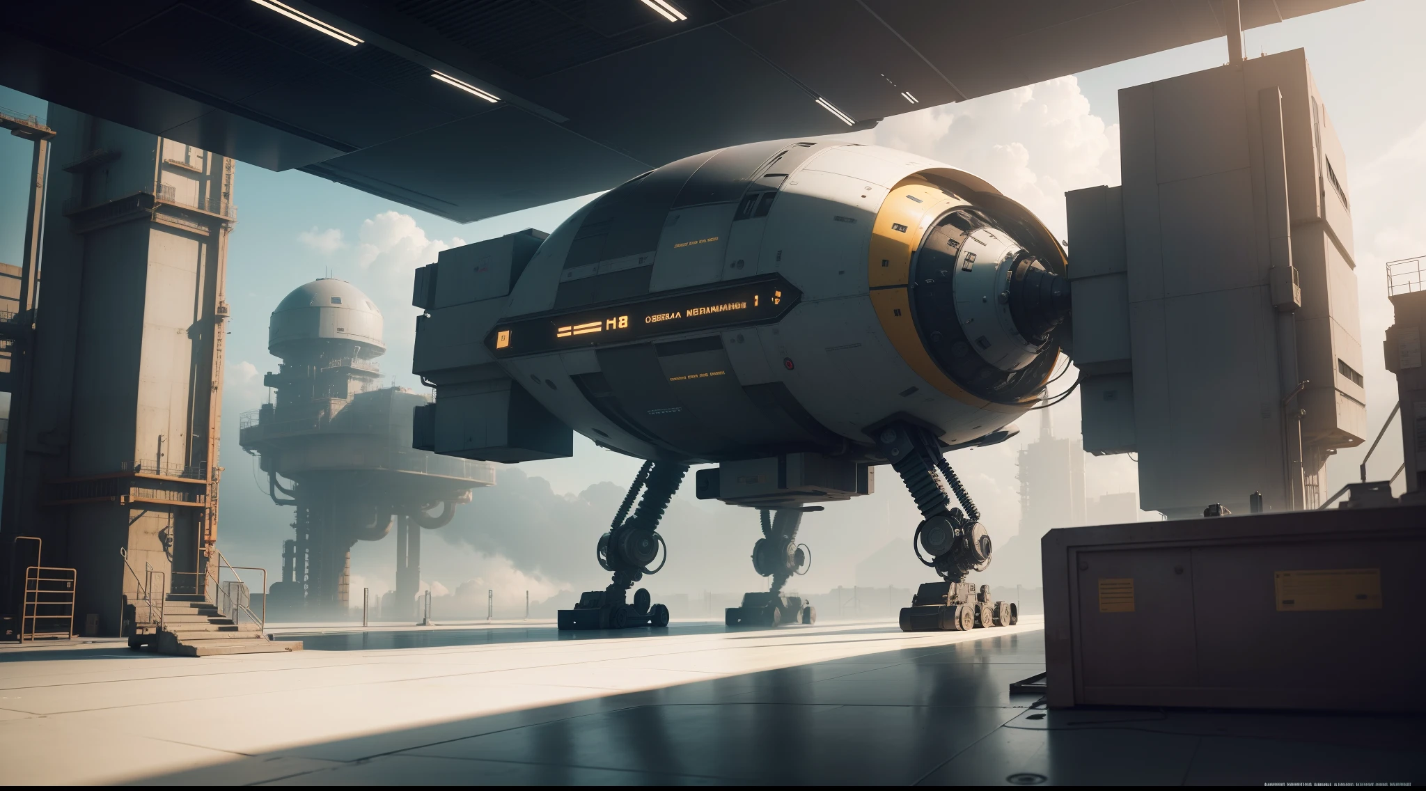Obra-prima, qualidade excepcional, robot working in a futuristic industrial environment, detalhes realistas, visual em 8K.